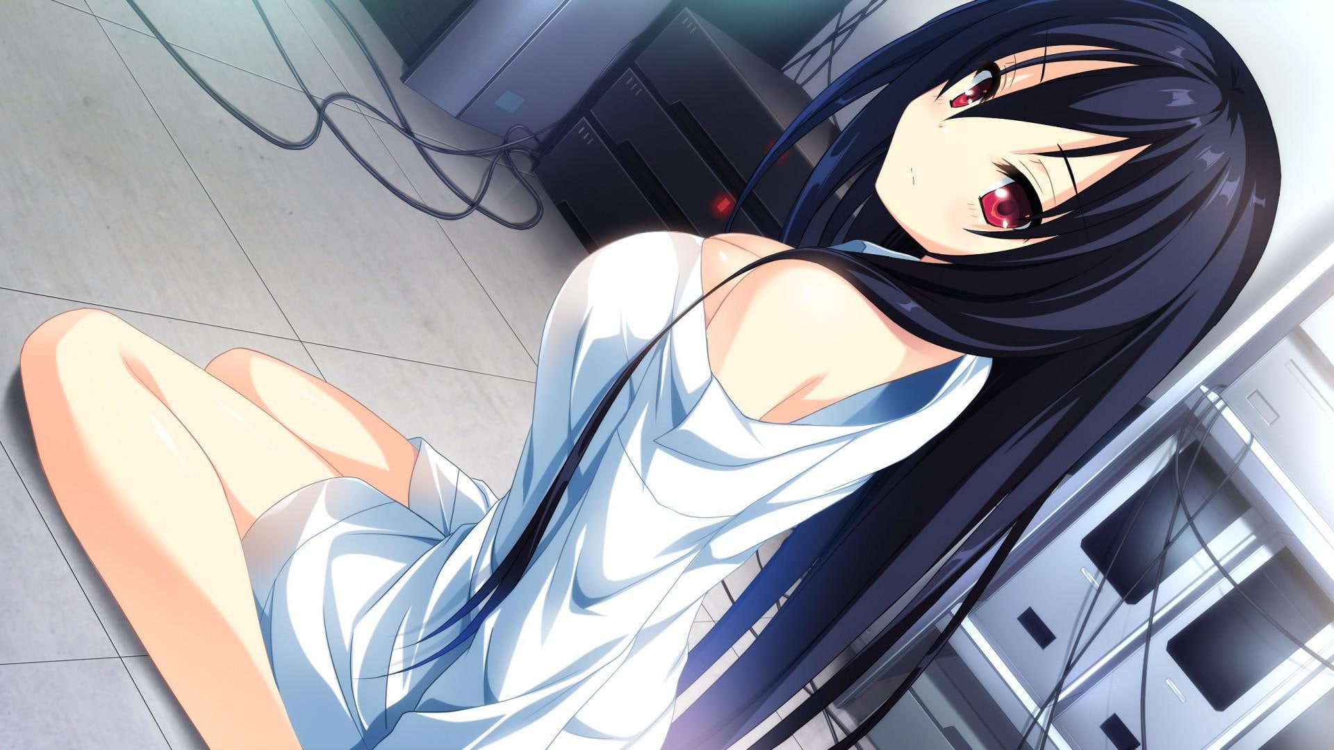 anime girl, hayami asagao, asagao, shoulder, hayami, woman, anime, white, shirt, 1080P, girl, character, HD Wallpaper
