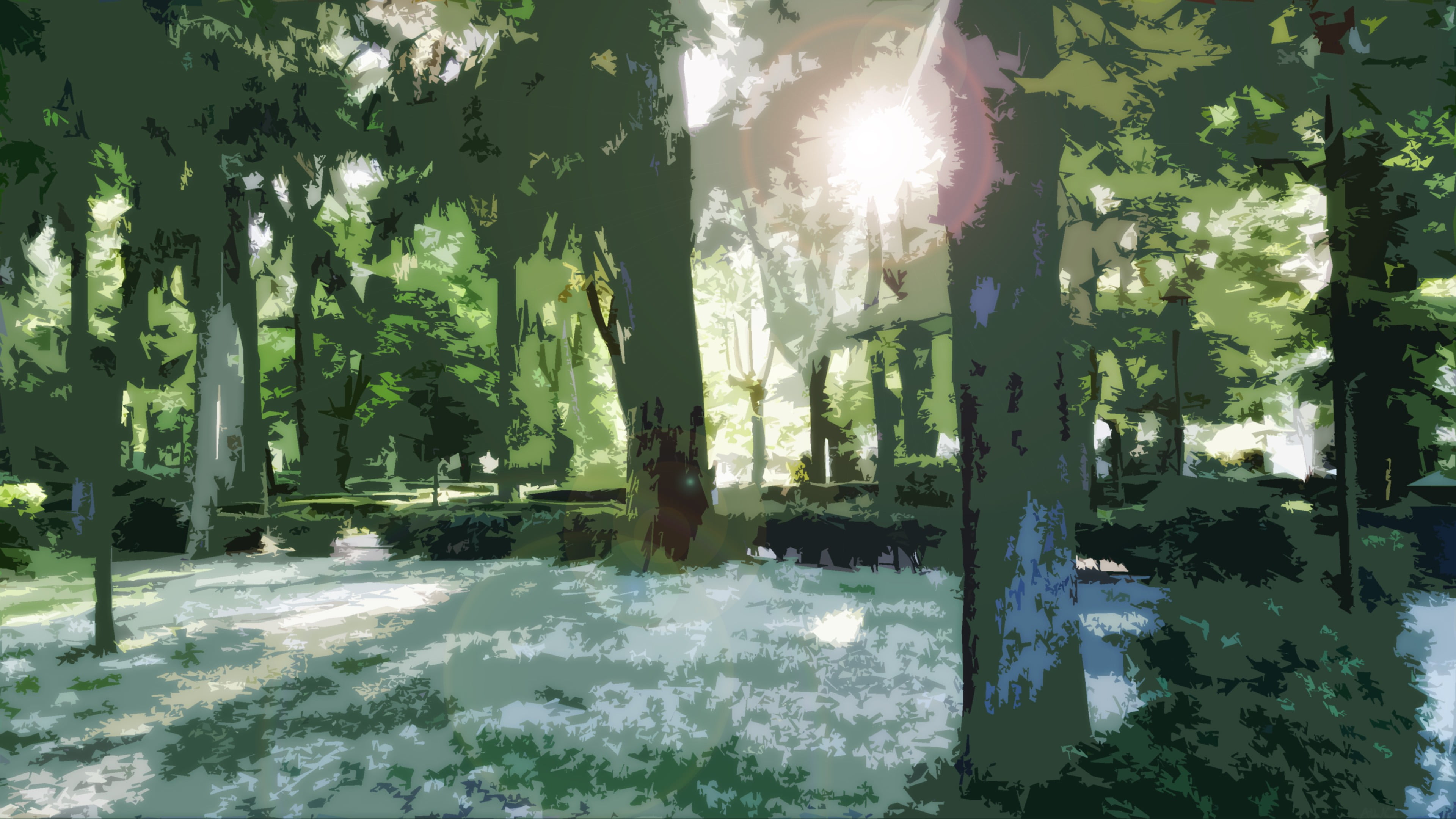 growth, sunbeam, architecture, plant, 4K, Italy, landscape, lights, park, painting, scenics - nature, nature, built structure, tree, day, no people, sky, HD Wallpaper