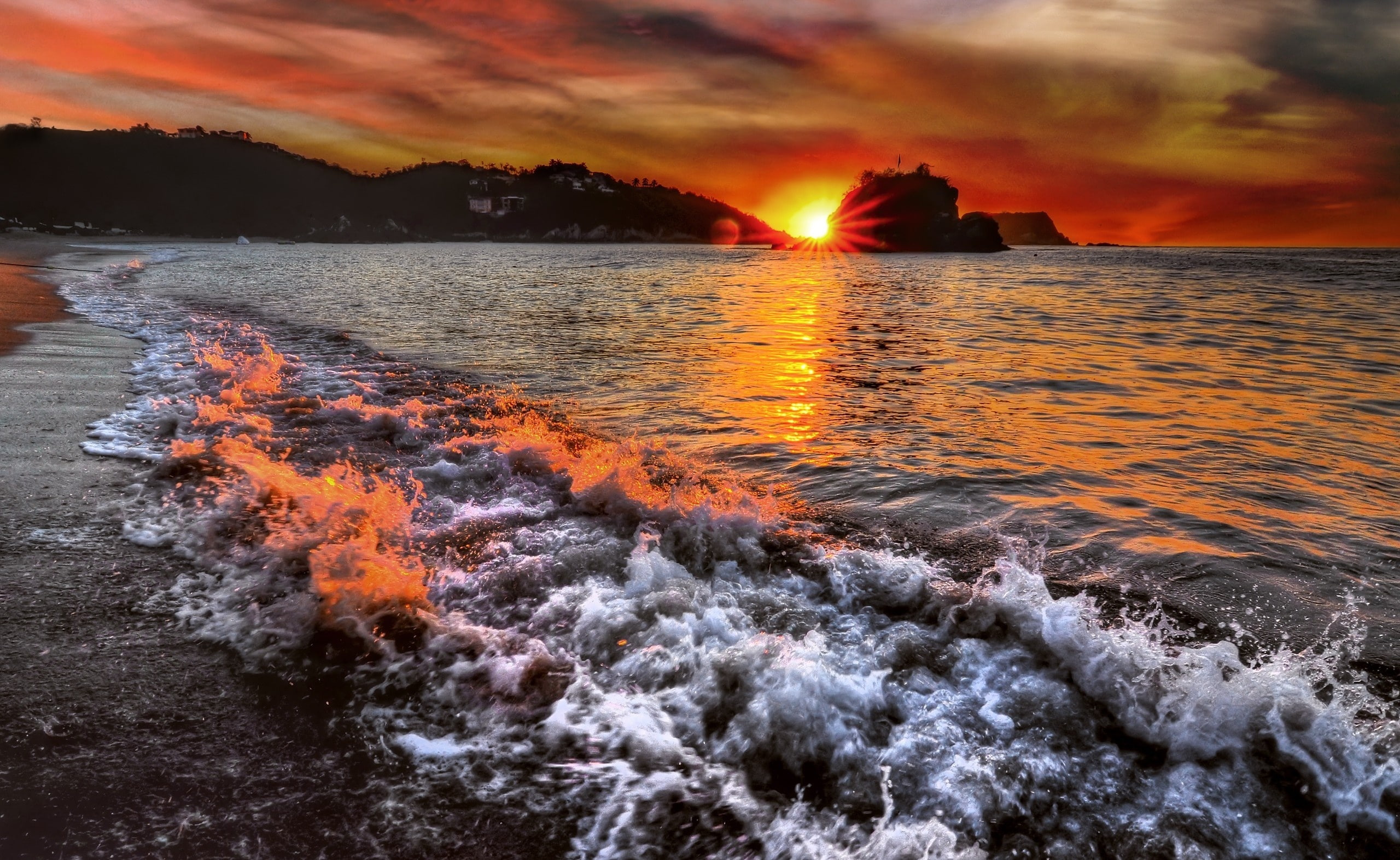power, heat - temperature, cloud - sky, flowing, Beautiful, land, no people, tranquil scene, scenics - nature, tranquility, sky, shore, beauty in nature, HD Wallpaper