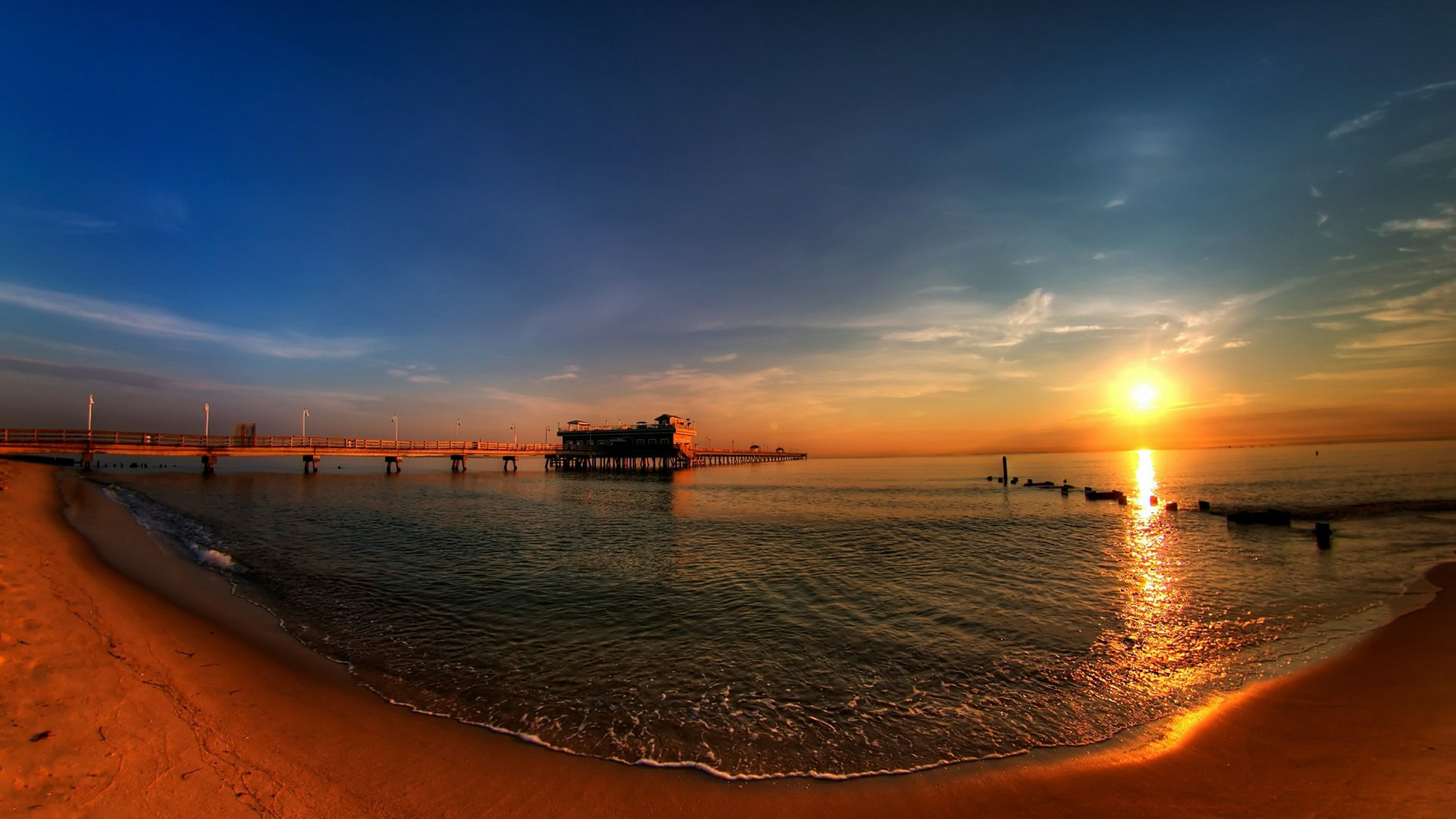 asia, body of water, afterglow, beach, photograph, no people, nautical vessel, orange color, shore, water, tranquil scene, pier, land, maldives, sea, scenics - nature, HD Wallpaper