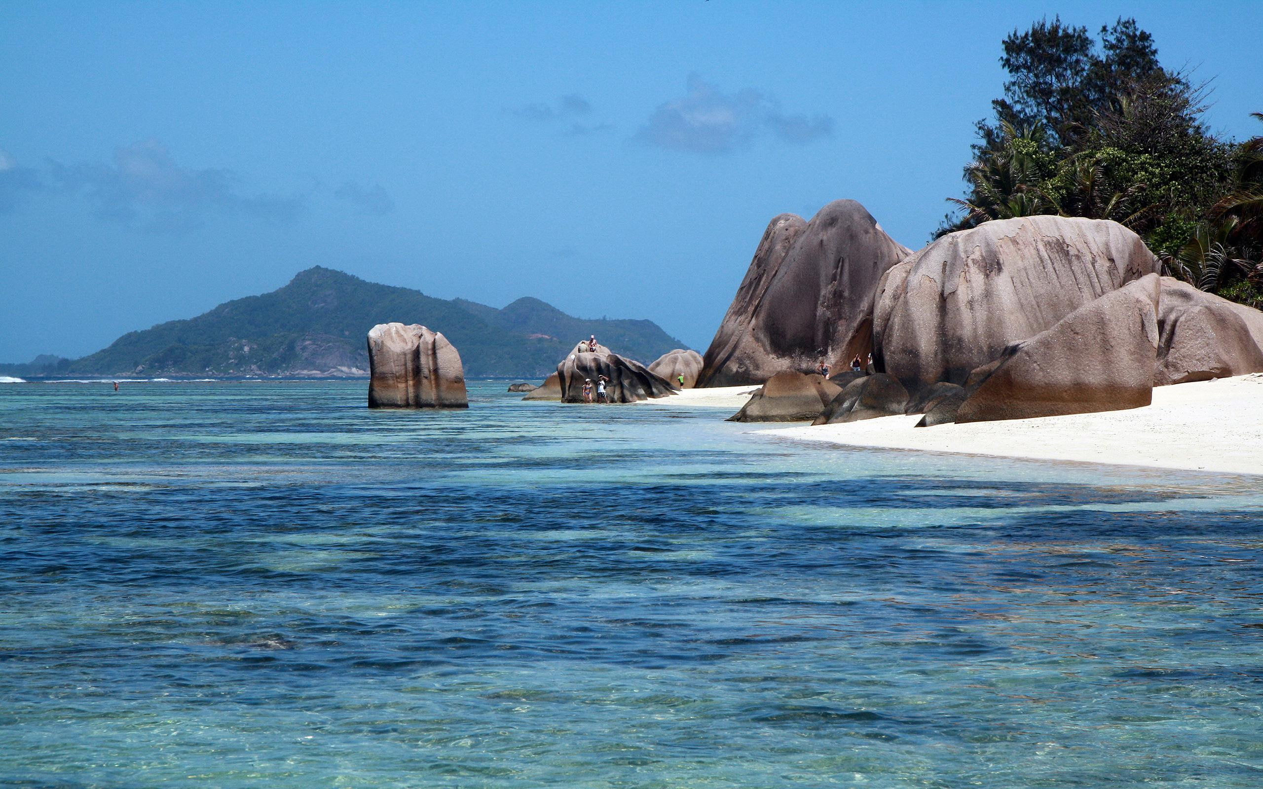 rock, 2K, seychelles, beach, nature, la, island, digue, HD Wallpaper