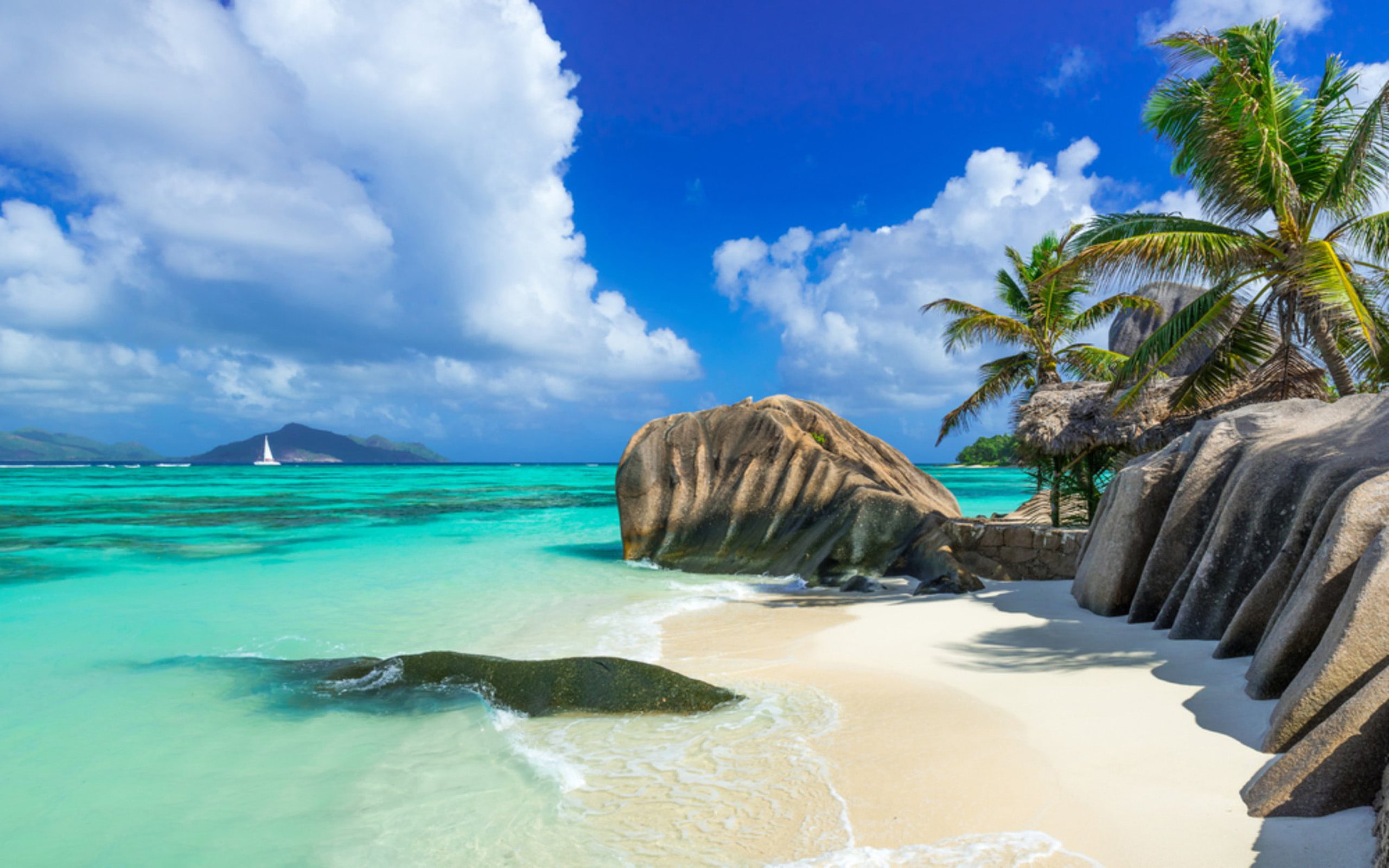 beach, beautiful, hd, blue, east, tropical, sand, africa, country, water, 2K, seychelles, HD Wallpaper