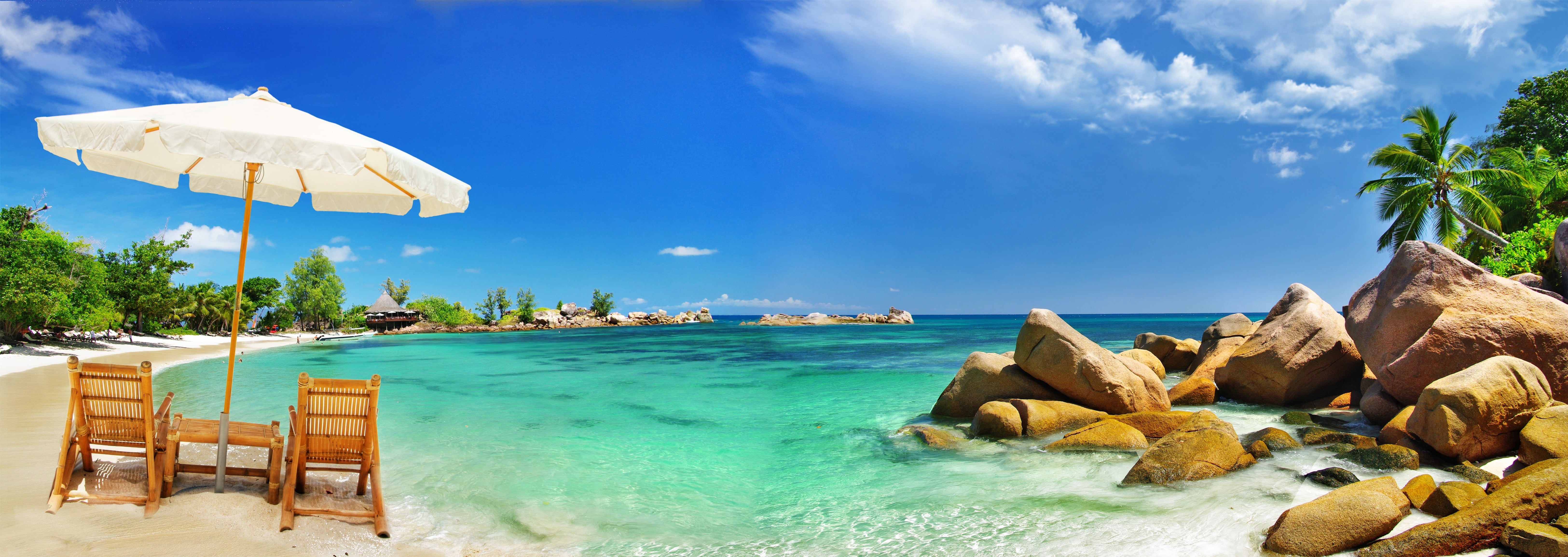 stones, travel Destinations, the sea, luxury, white, journey, tourism, coast, turquoise Colored, 5K, tranquil Scene, sunlight, relaxation, sea, sun, table, HD Wallpaper
