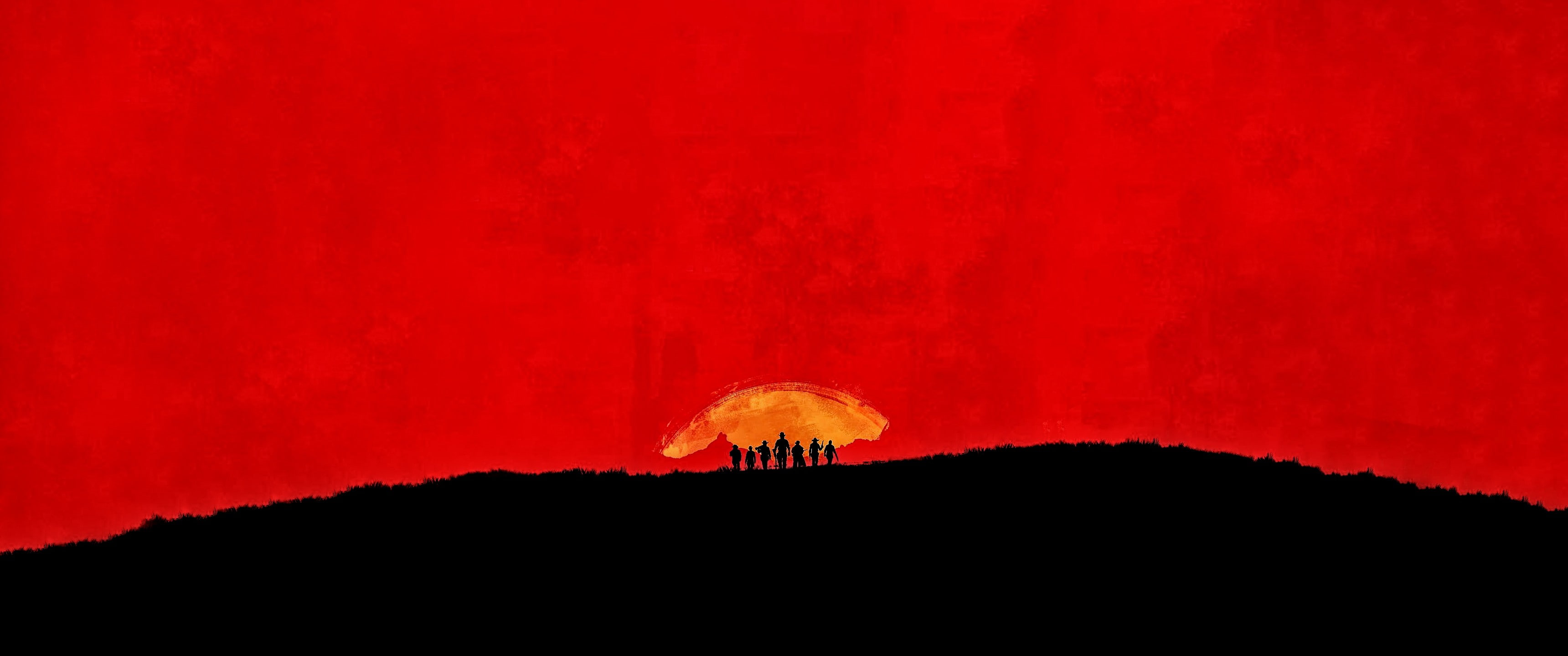 animal, animals in the wild, night, beauty in nature, Red Dead Redemption, one animal, animal themes, no people, Red Dead 3, land, outdoors, silhouette, HD Wallpaper