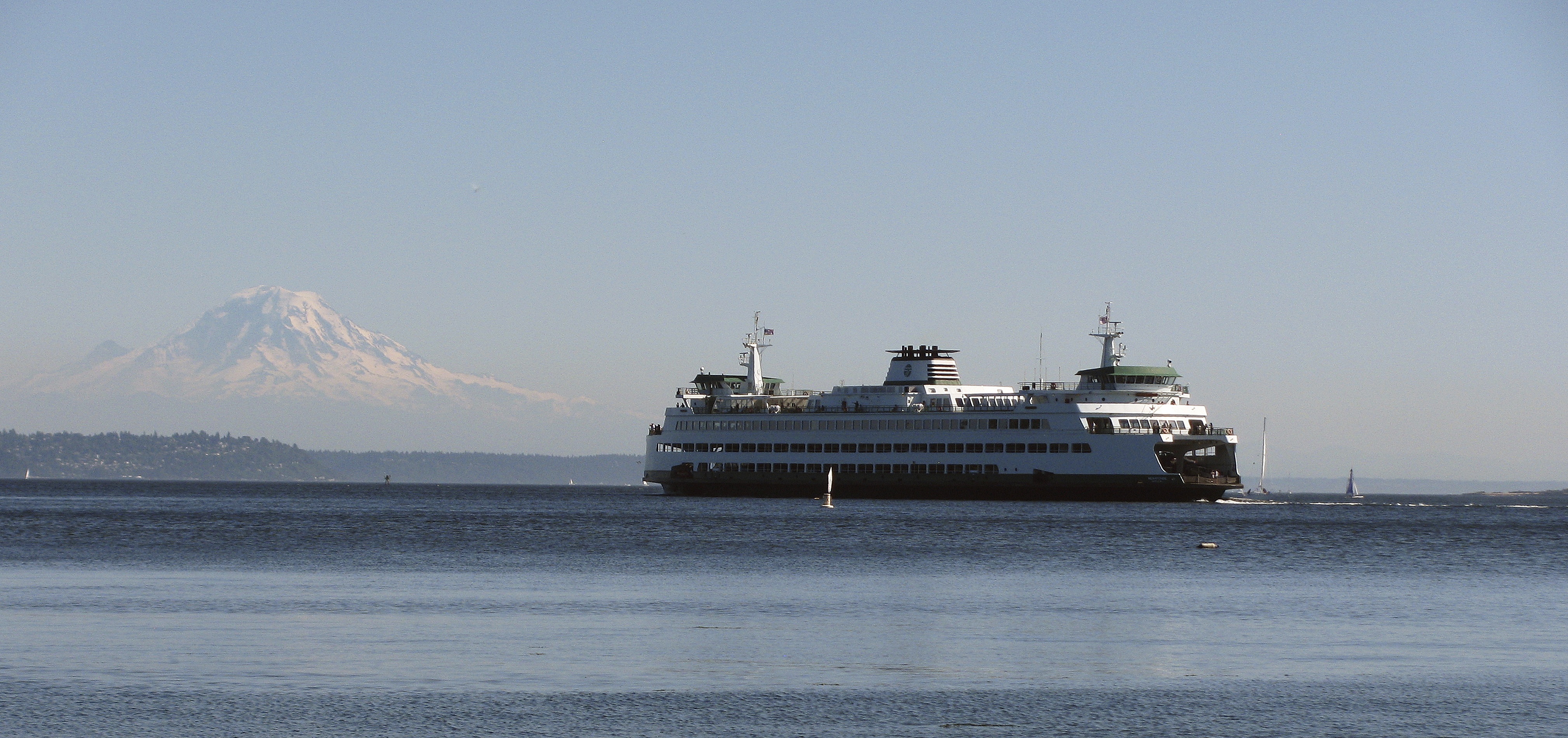 fuel and power generation, white, shipping, business, oil industry, cruiser, 4K, boat, no people, mount rainier, sky, seattle, outdoors, mount, nature, HD Wallpaper