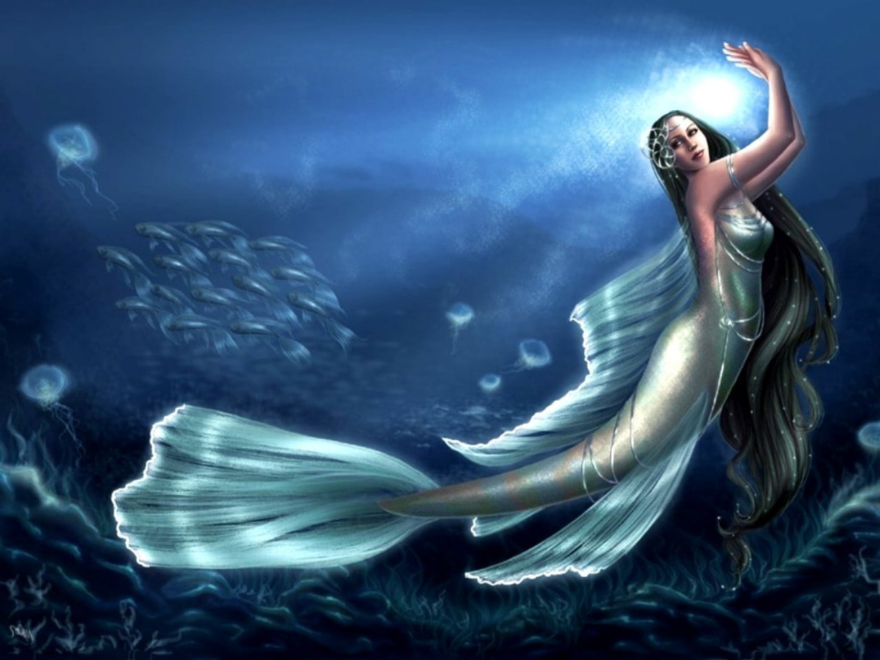 720P, hd, fantasy, mermaid, HD Wallpaper