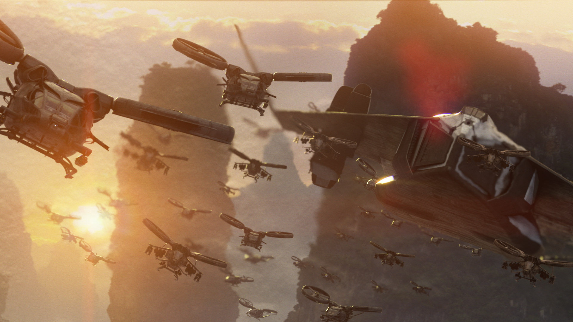 people, avatar, black, sky, on the move, government, sunset, mode of transportation, air vehicle, sunbeam, reflection, day, James Cameron, technique, hellicopters, HD Wallpaper