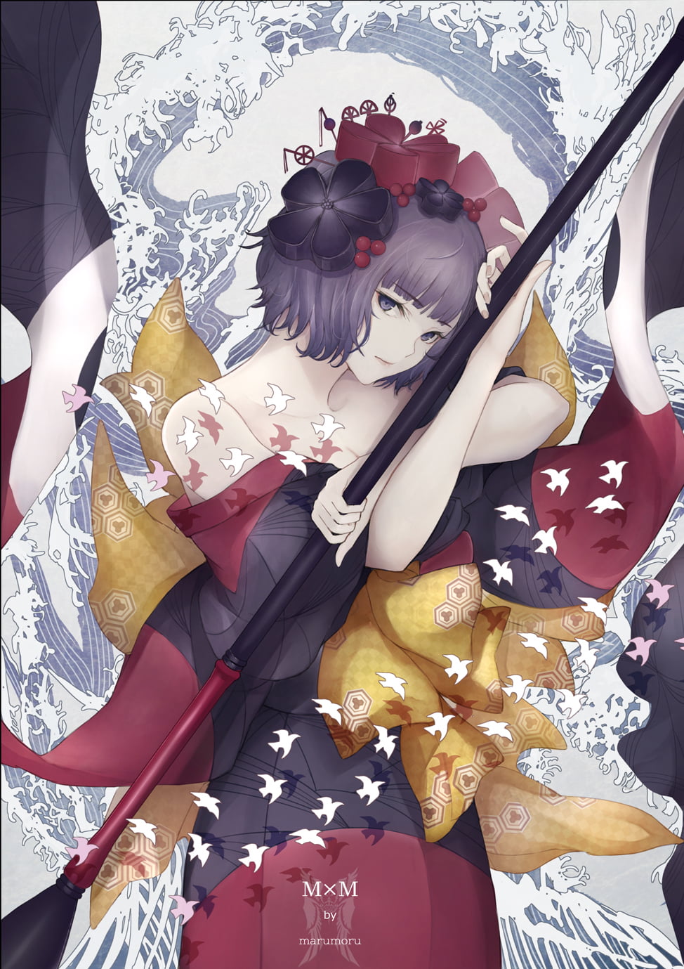 Fate/Grand Order, marumoru, anime girls, anime, stare, 720P, Katsushika Hokusai (Fate/Grand Order), Fate Series, Phone HD Wallpaper