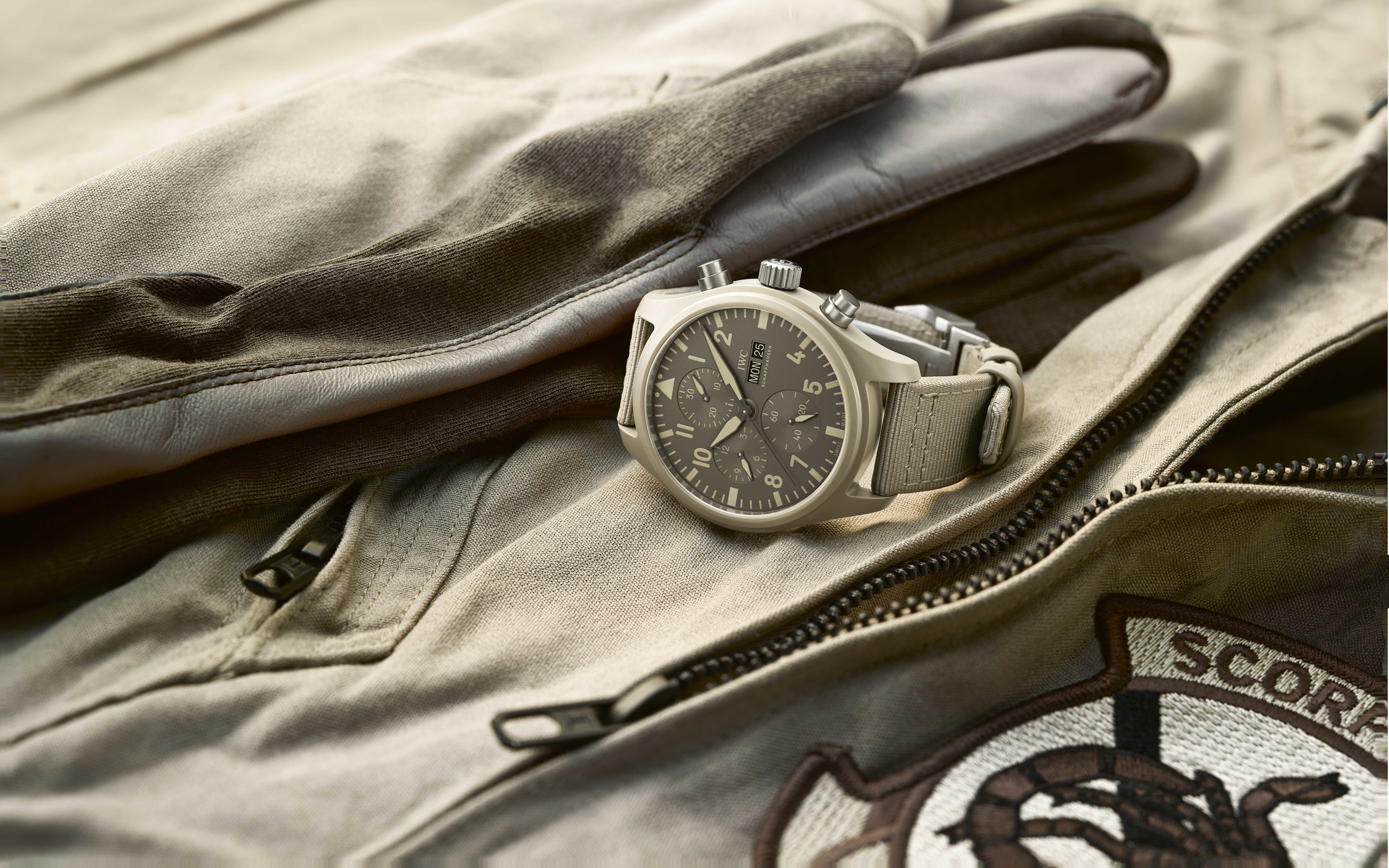 International Watch Company, 8K, collection of watches for pilots, " The Mojave Desert", IWC Pilot’s Watch Chronograph TOP GUN Edition, chronograph, analog watch, HD Wallpaper