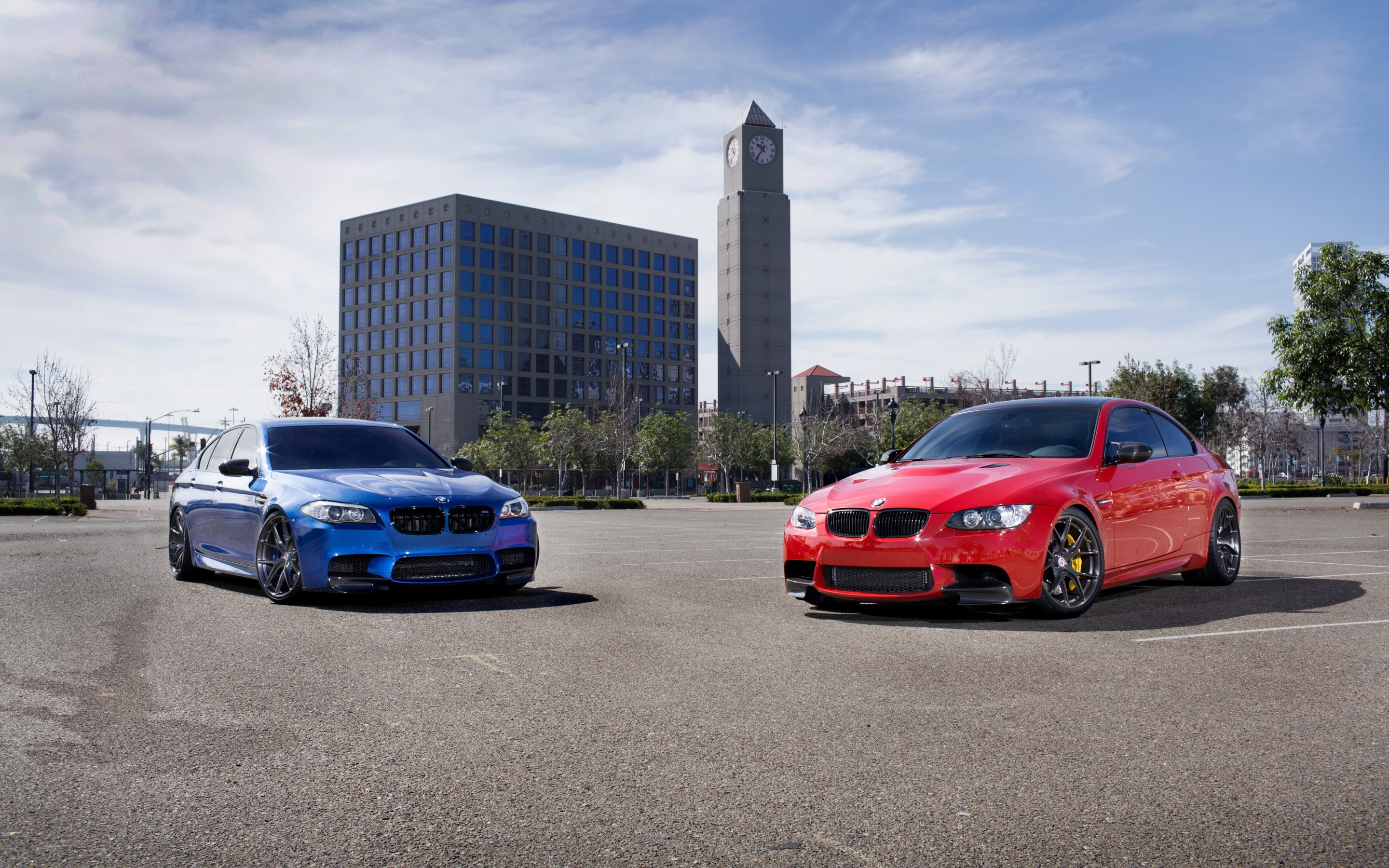 2K, two, E92, Red, m, blue, sedan, monte carlo blue, M3, bmw, m5, f10, HD Wallpaper
