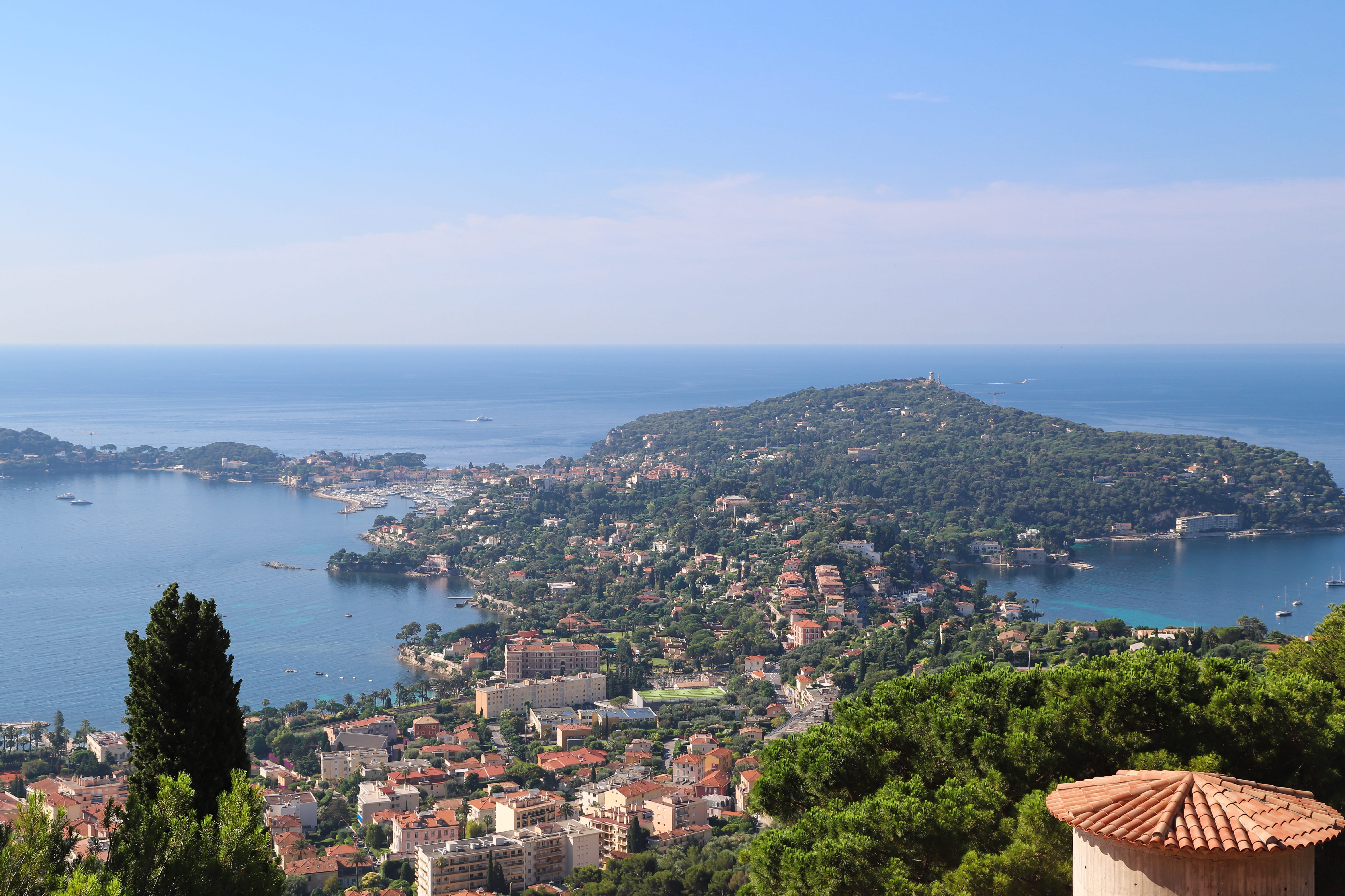 horizon, townscape, peninsula, outdoors, water, paradise, lake, tree, the mediterranean sea, summer, horizon over water, monte carlo, sea, france, nature, HD Wallpaper