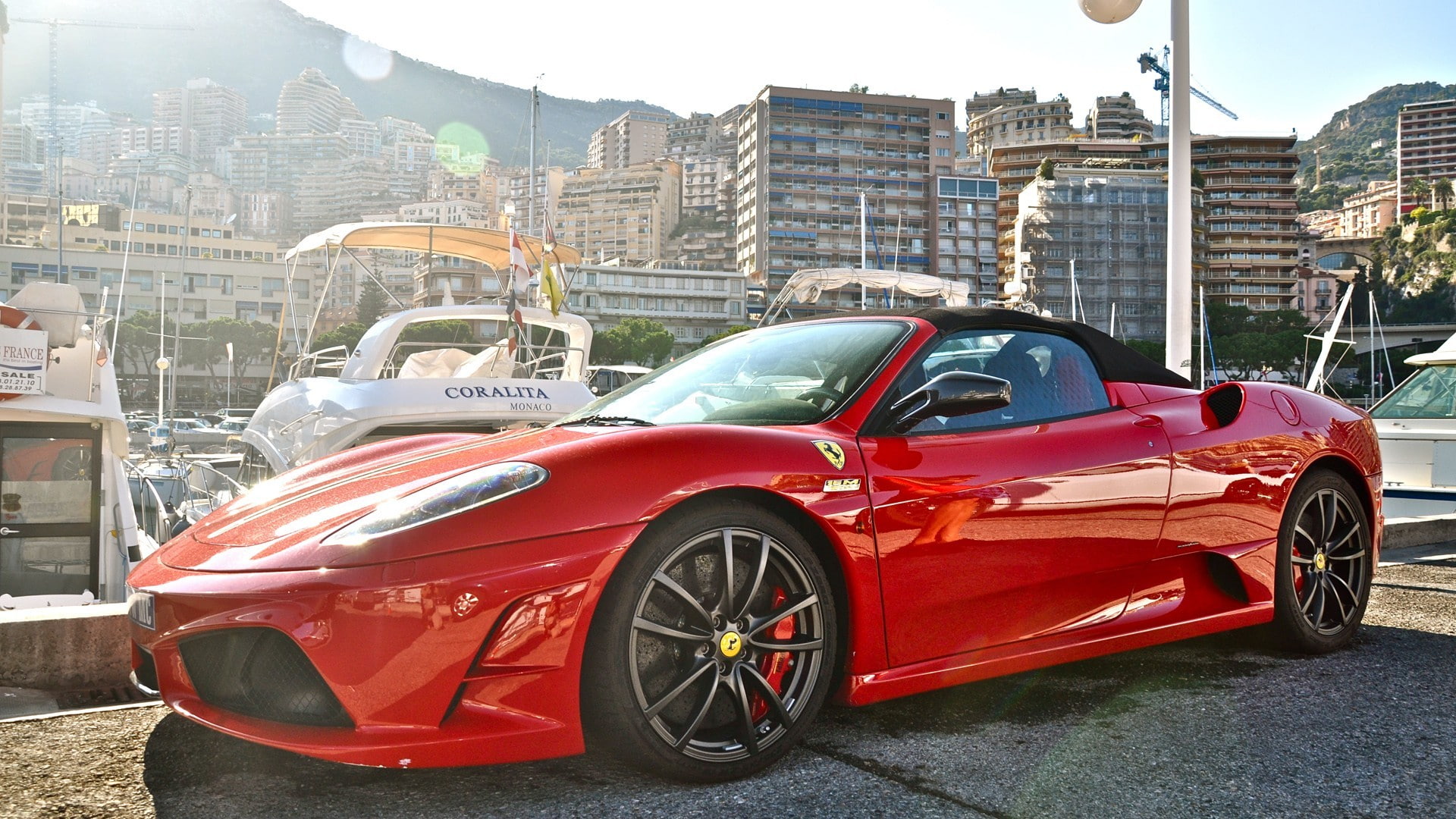 car, vehicle, red cars, Ferrari, Monaco, 1080P, HD Wallpaper