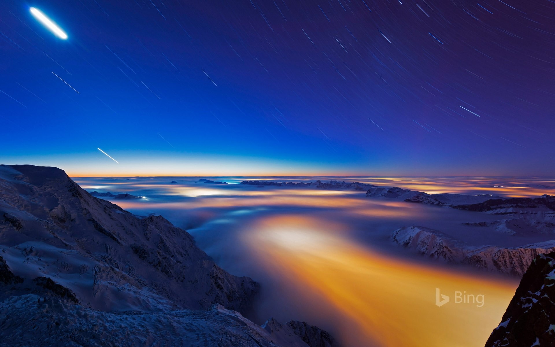 snowcapped mountain, tranquility, scenics - nature, beauty in nature, idyllic, environment, 1080P, star - space, winter, sky, valley, galaxy, milky way, HD Wallpaper