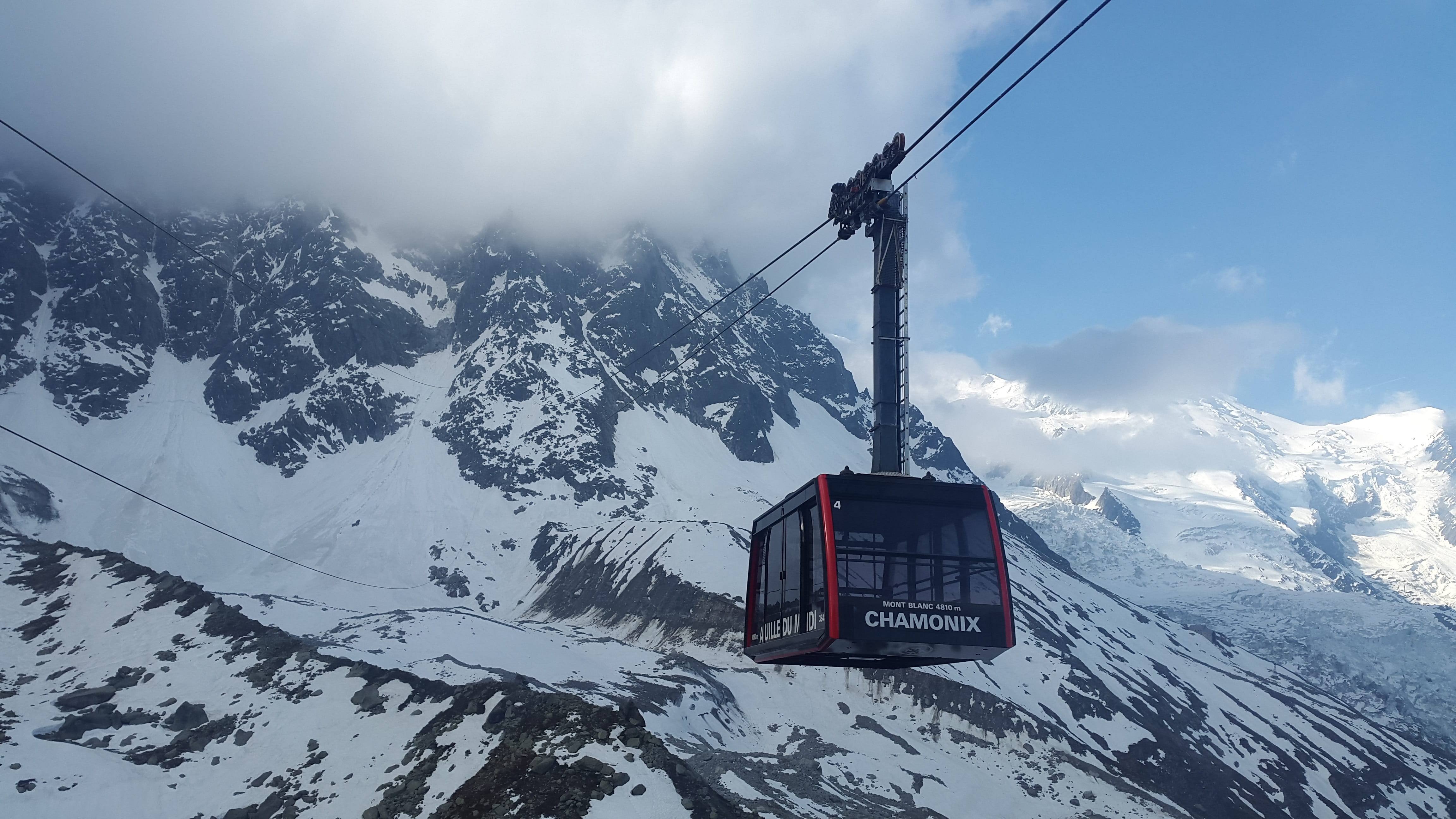 landscape, ski Resort, sky, Cable Car, nature, mountain railway, winter, mountain Peak, mont blanc, europe, gondola, no people, ski Lift, high mountains, HD Wallpaper