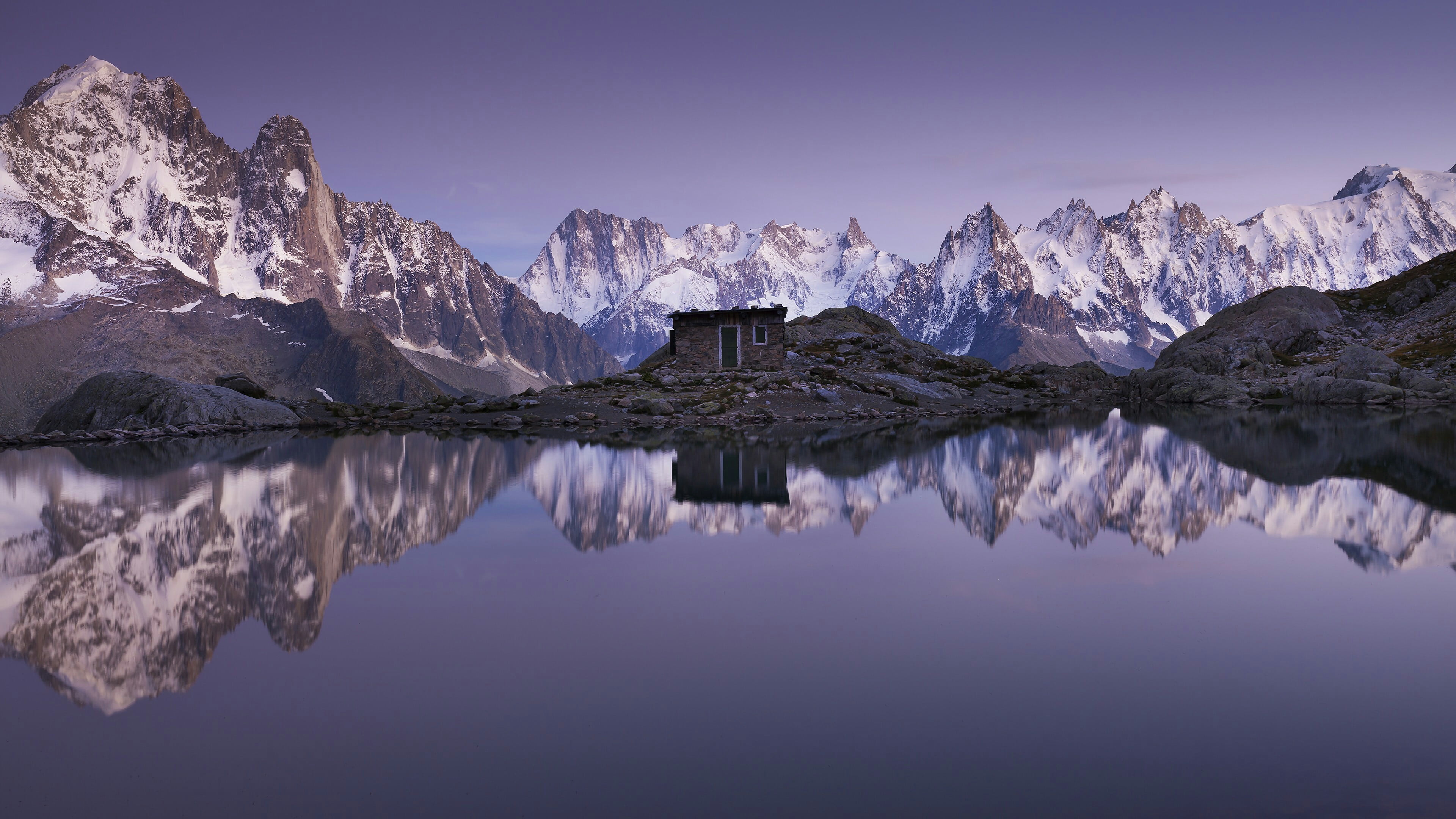 mountain, eu, tranquility, argentiere, beauty in nature, hut, alps, lac blanc, valley, white lake, water, lac blanc refuge, refuge du lac blanc, mer de glace, HD Wallpaper