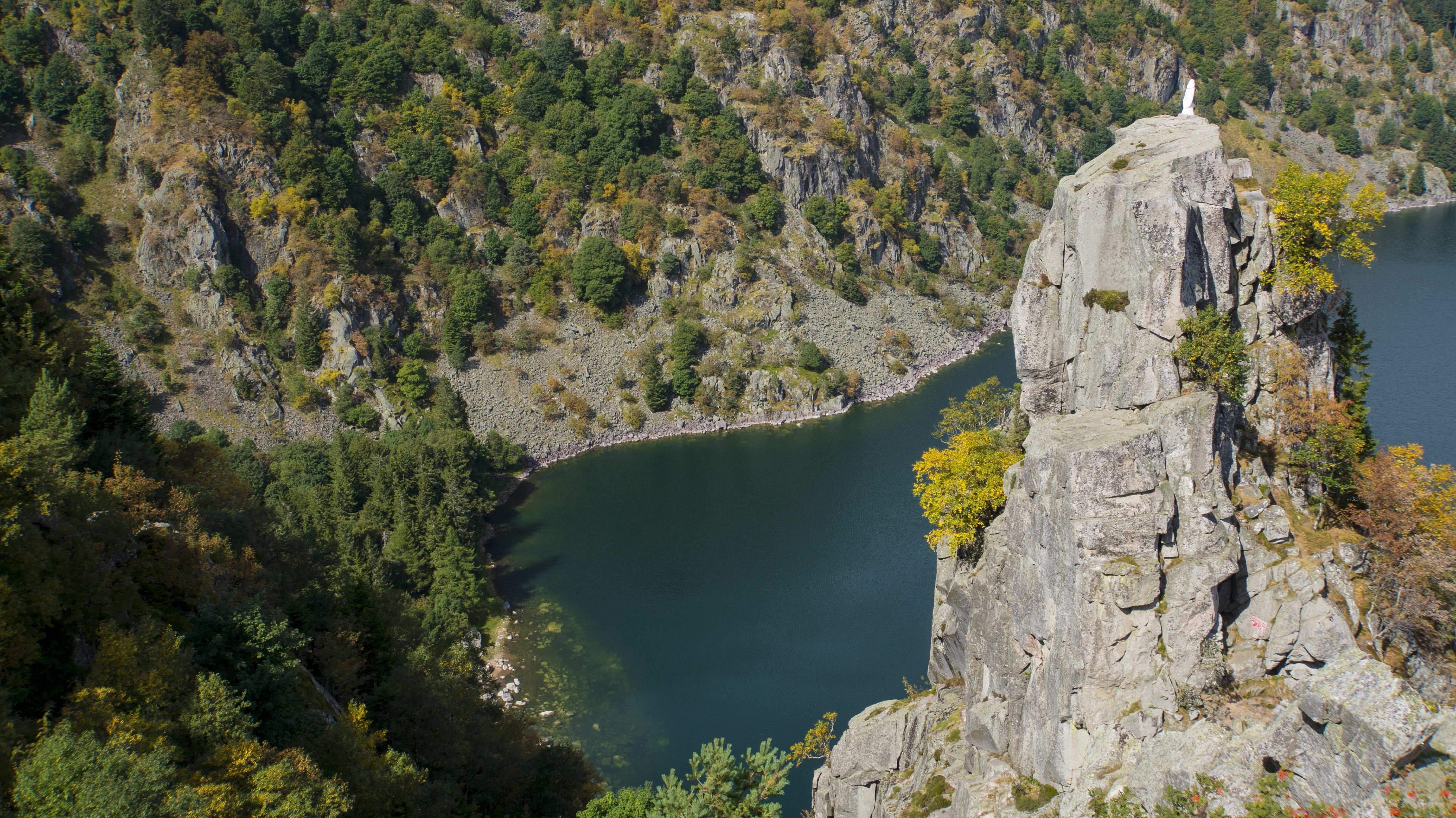solid, non-urban scene, travel, plant, rock, high angle view, beauty in nature, tranquility, nature, river, formation, summit, scenics - nature, day, water, HD Wallpaper