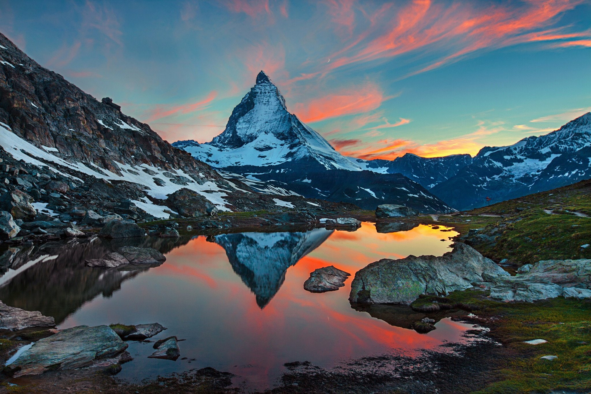 landscape, 1080P, zermatt, mountains, HD Wallpaper