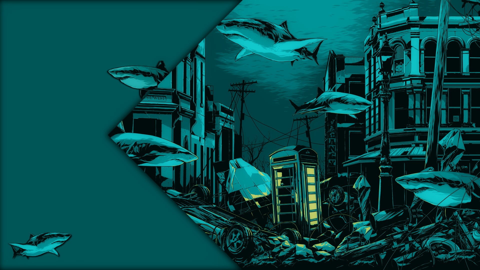Billy Talent, sea, architecture, swimming, no people, 1080P, vertebrate, animal, dr, underwater, fish, tardis, blue, indoors, animal wildlife, HD Wallpaper