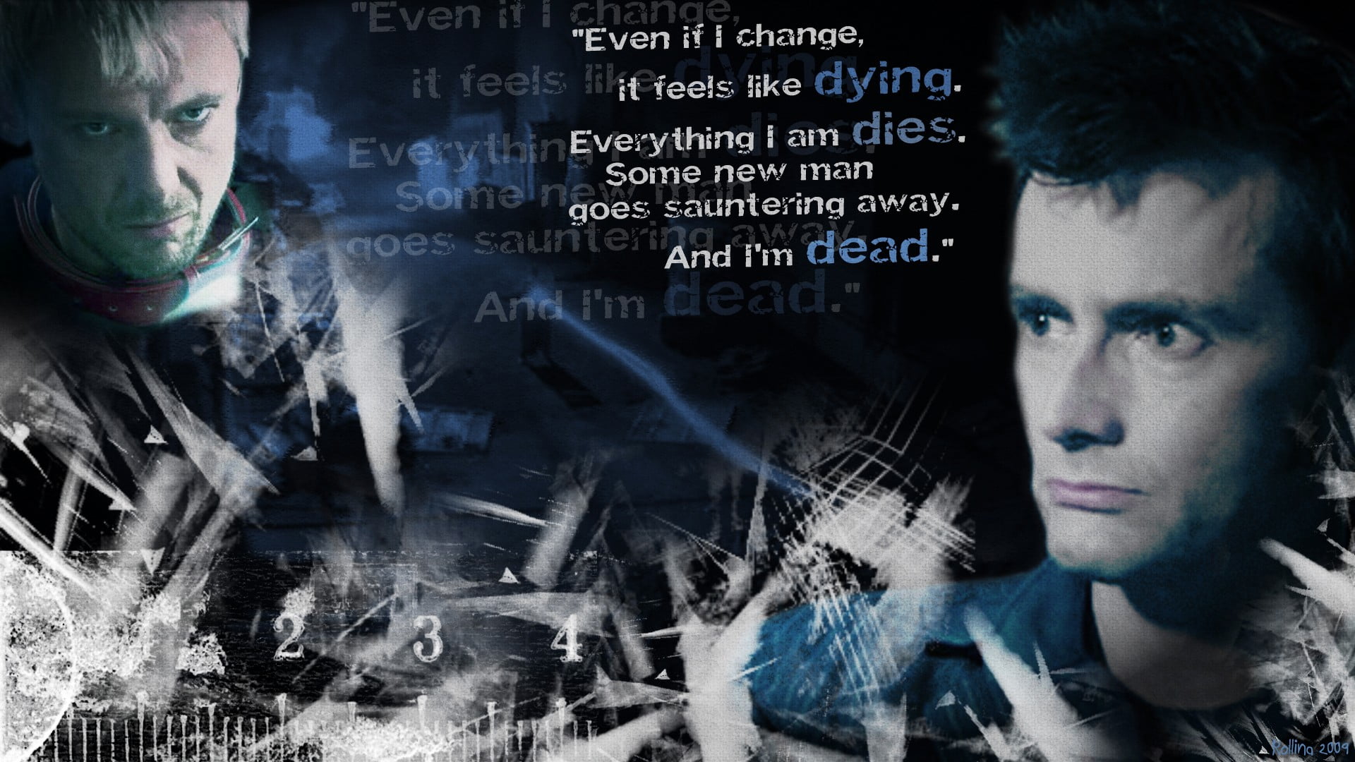 computer, looking at camera, quote, David Tennant, TARDIS, The Master, smoke - physical structure, 1080P, adult, Tenth Doctor, looking, John Simm, text, HD Wallpaper