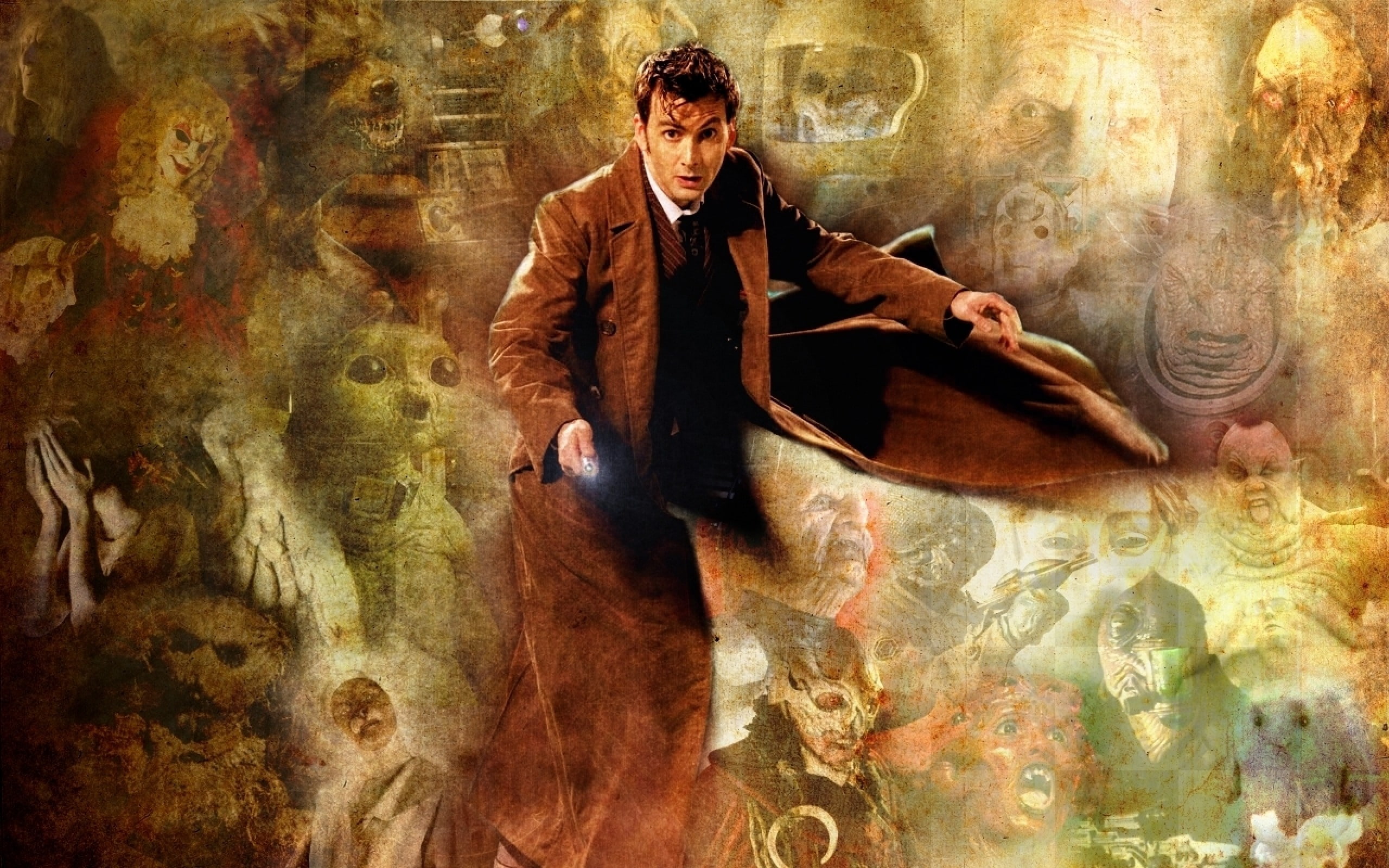 young adult, full length, clothing, adult, front view, standing, men, Doctor Who, Weeping Angels, lifestyles, David Tennant, motion, casual clothing, three quarter length, HD Wallpaper