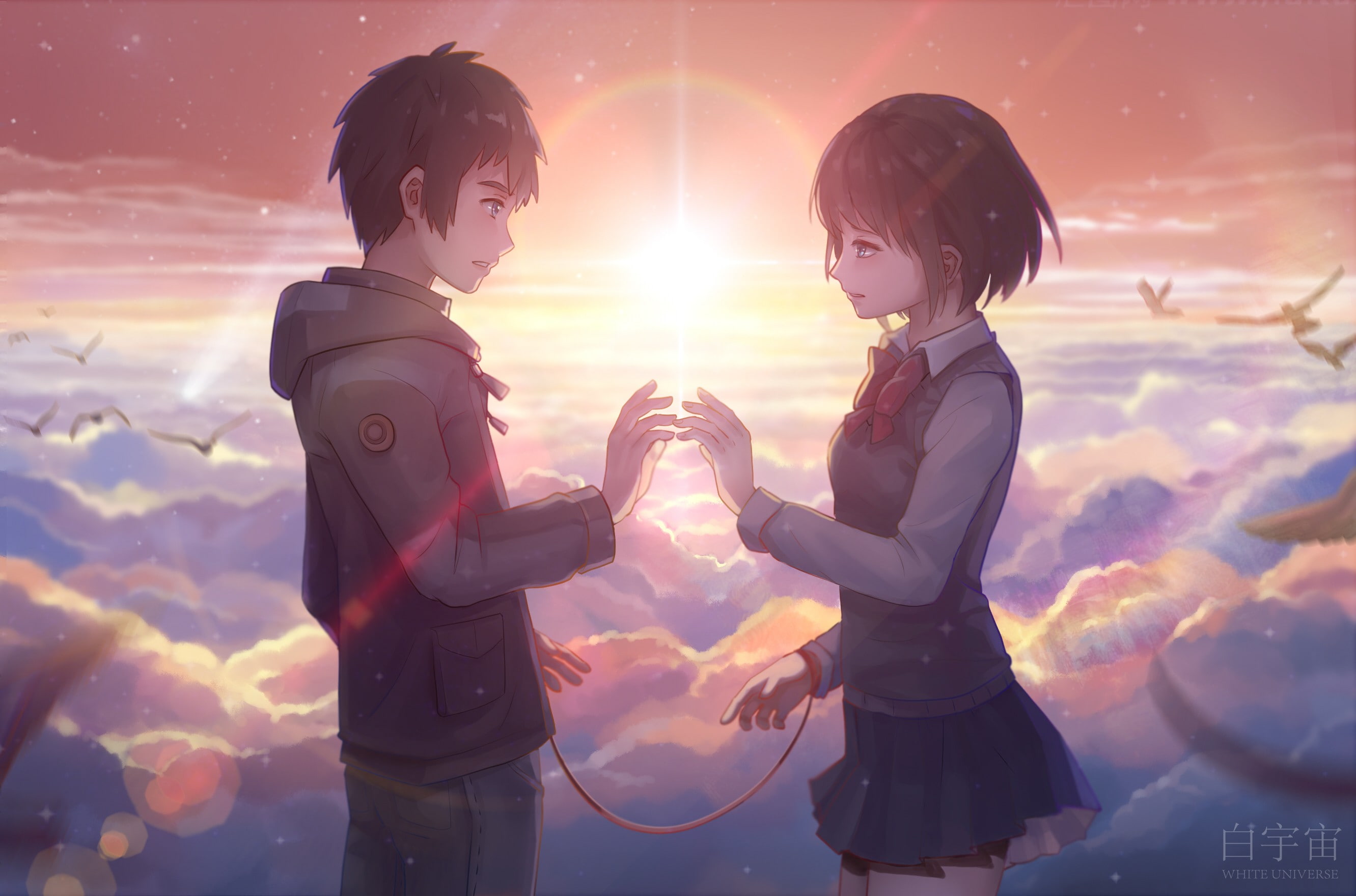 Tachibana Taki, 2K, Miyamizu Mitsuha, Kimi no Na Wa, HD Wallpaper