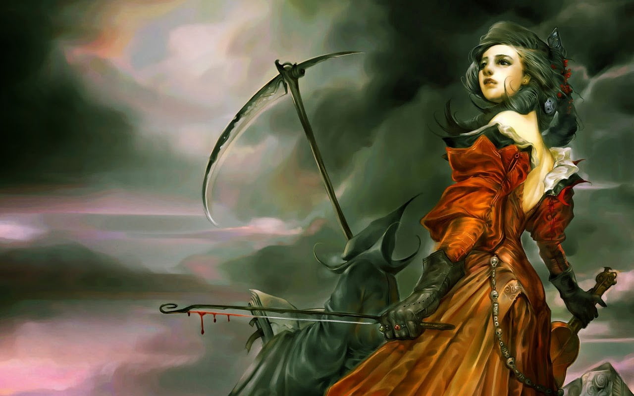 League of Legends, outdoors, females, fantasy girl, beautiful people, women, clothing, wind, beautiful woman, fantasy, cloud - sky, violin, 720P, storm, HD Wallpaper