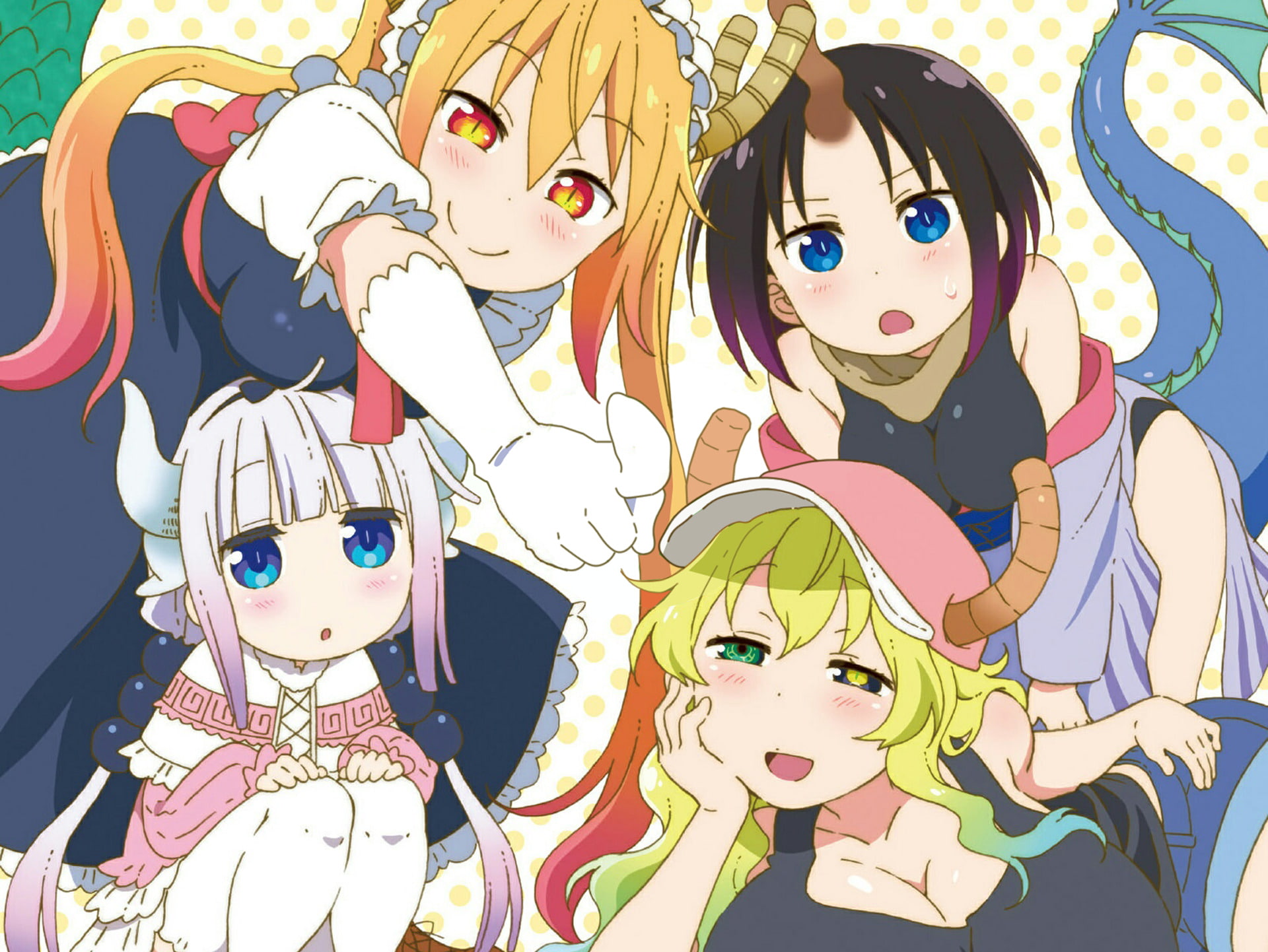 two people, event, Elma (Miss Kobayashis Dragon Maid), 1080P, real people, Tohru (Miss Kobayashis Dragon Maid), standing, women, art and craft, emotion, HD Wallpaper