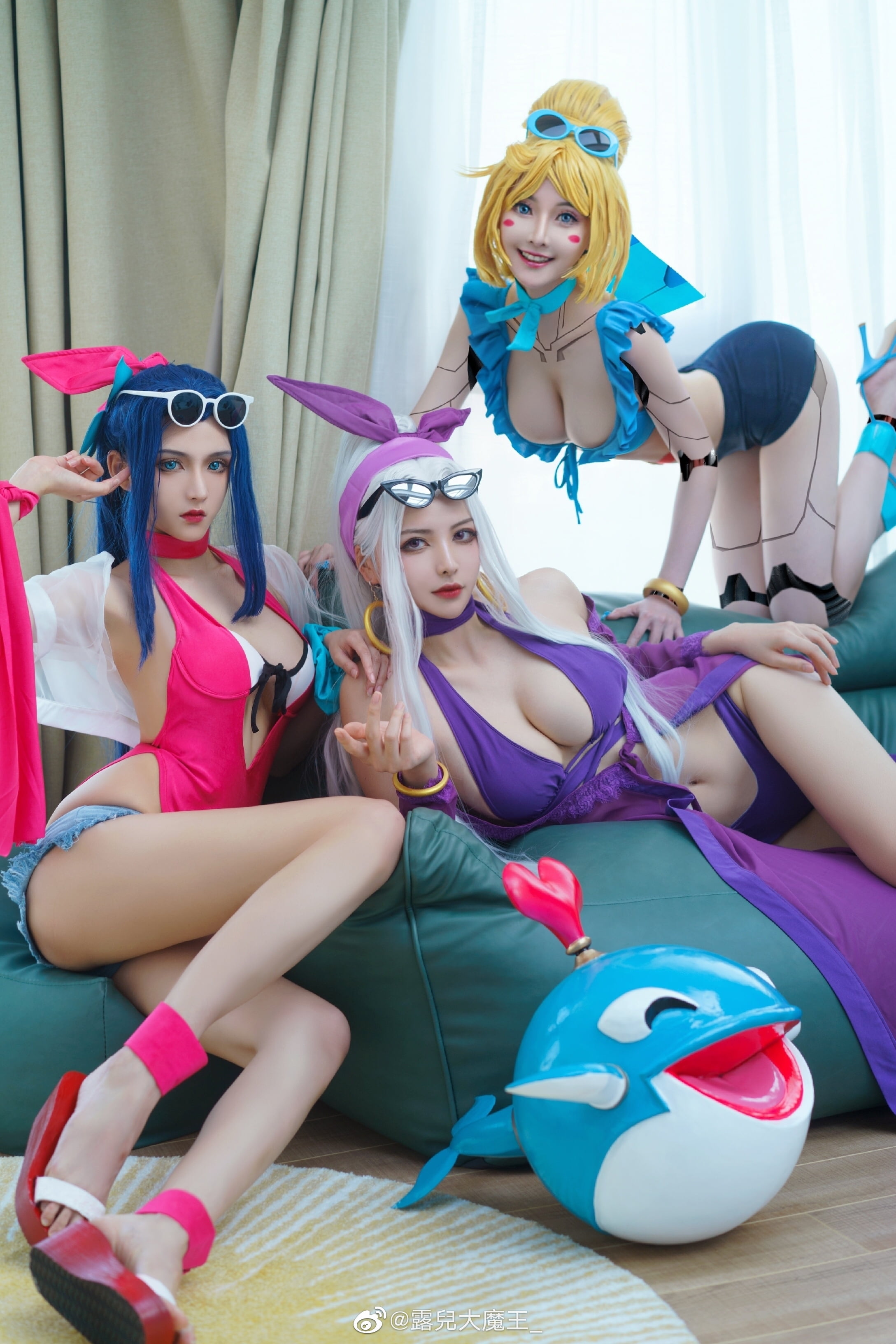 2K, pool party, Syndra (League of Legends), women, cosplay, League of Legends, Phone HD Wallpaper
