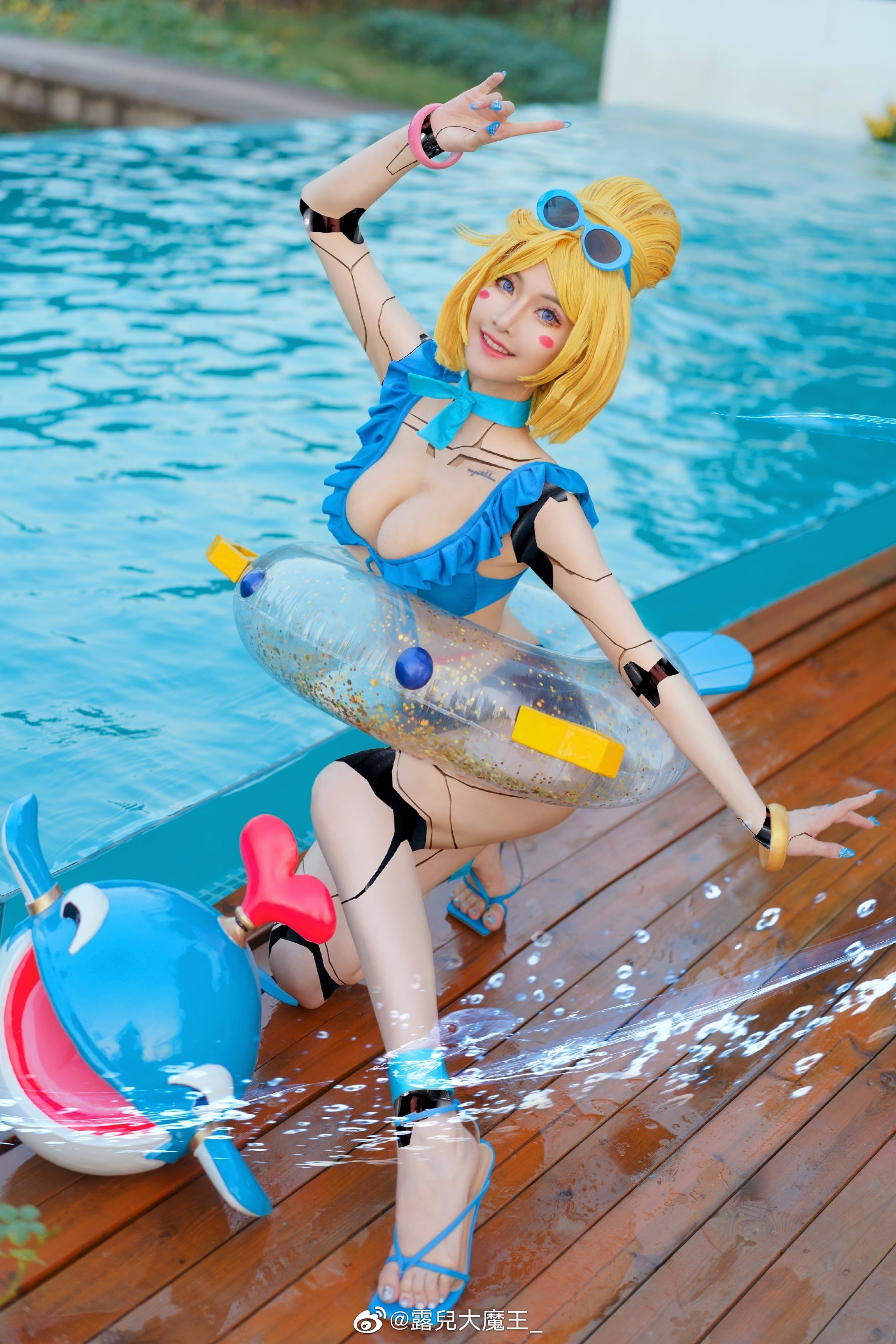 League of Legends, pool party, cosplay, women, Syndra (League of Legends), 2K, Phone HD Wallpaper
