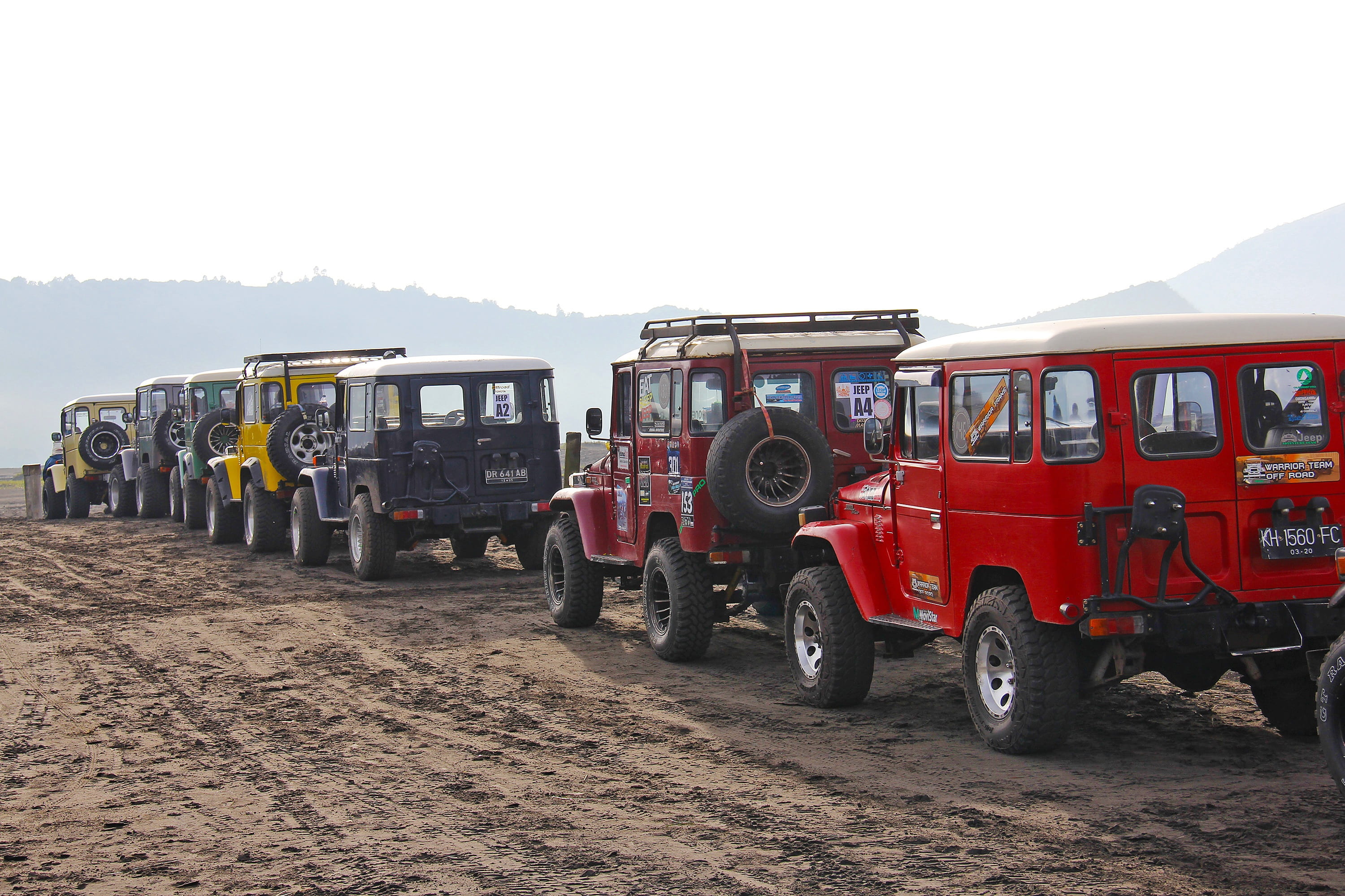 fast, occupation, driving, nature, motor vehicle, soil, travel, outdoors, indonesia, mode of transportation, semi-truck, jeep, land, red, day, incidental people, HD Wallpaper