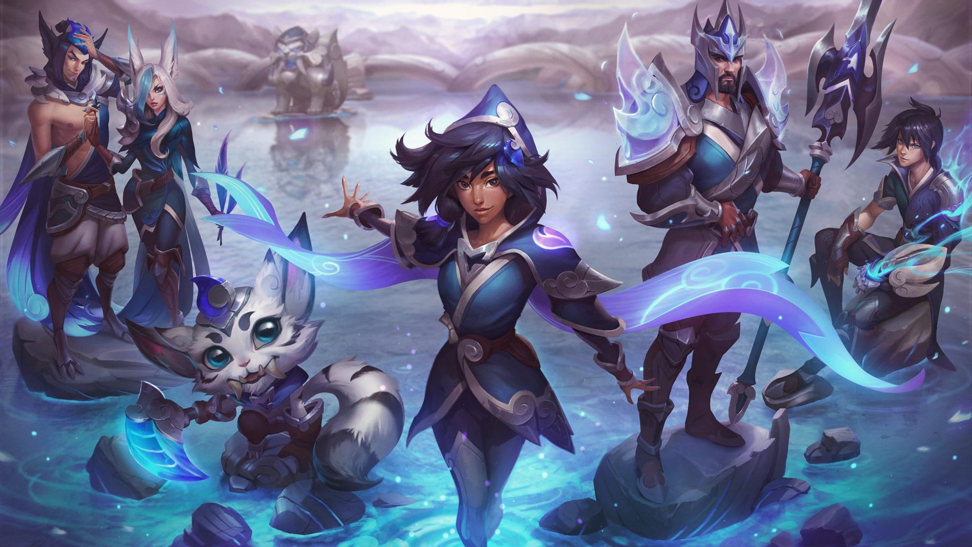 Rakan (League of Legends), Gnar, Gnar (League of Legends), Jarvan IV (League of Legends), Summoners Rift, League of Legends, Jarvan IV, video games, Xayah (League of Legends), HD Wallpaper