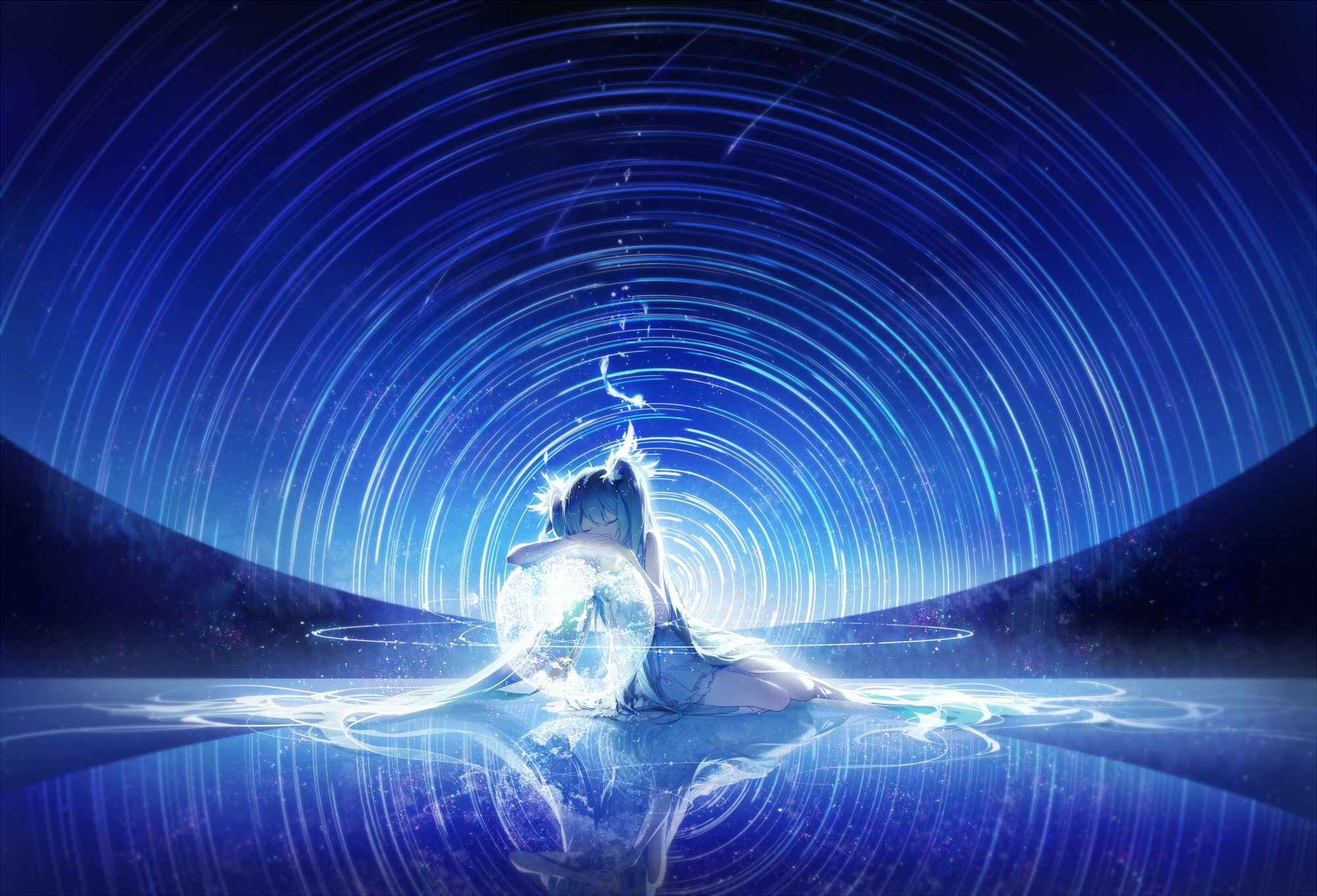 girls, anime girls, 1080P, hatsune miku, anime, miku, hatsune, blue, vocaloid, HD Wallpaper