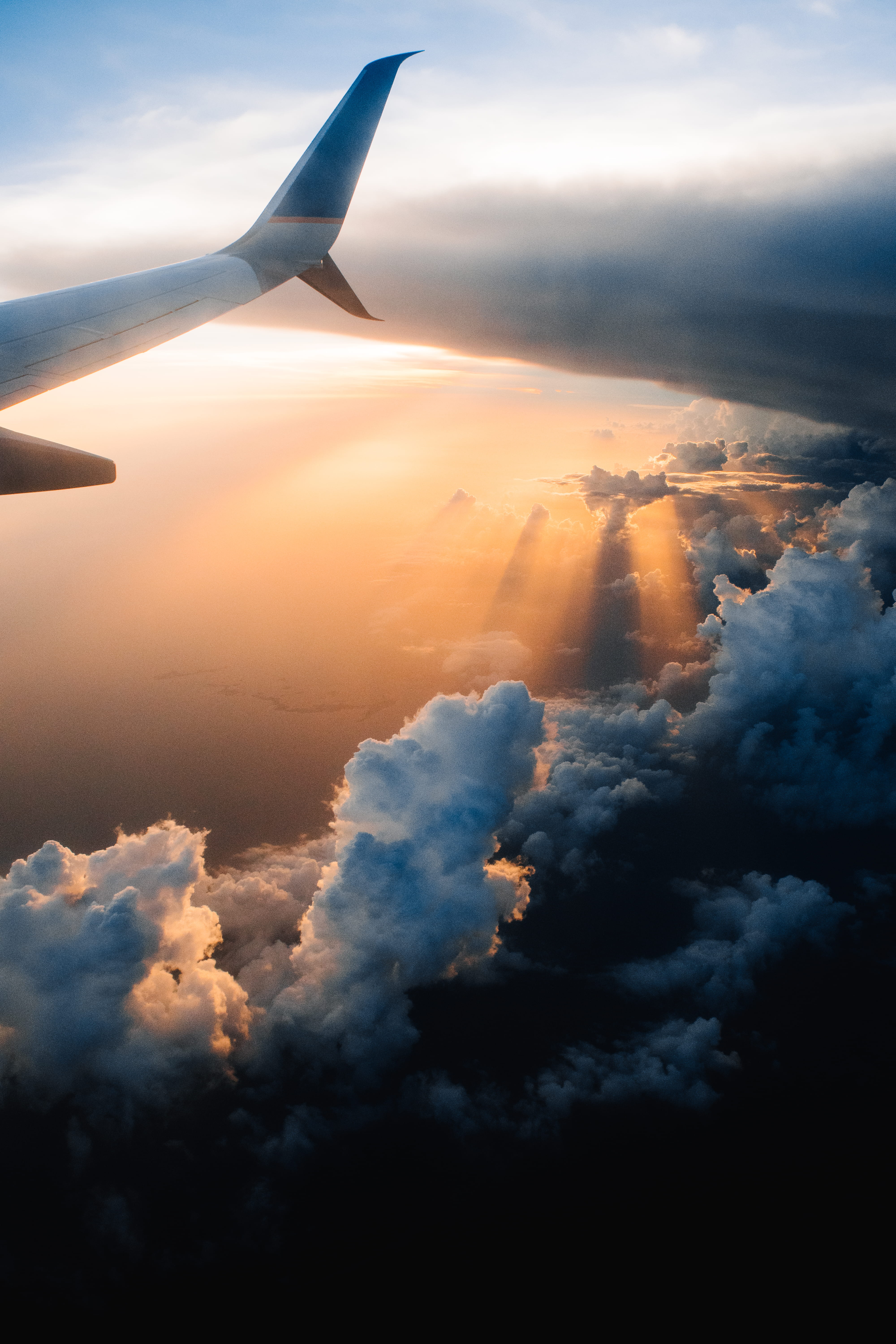 cloudscape, travel backgrounds, beauty in nature, lock screen background, public transportation, storm, flying, aerospace industry, aerial view, transportation, Phone HD Wallpaper