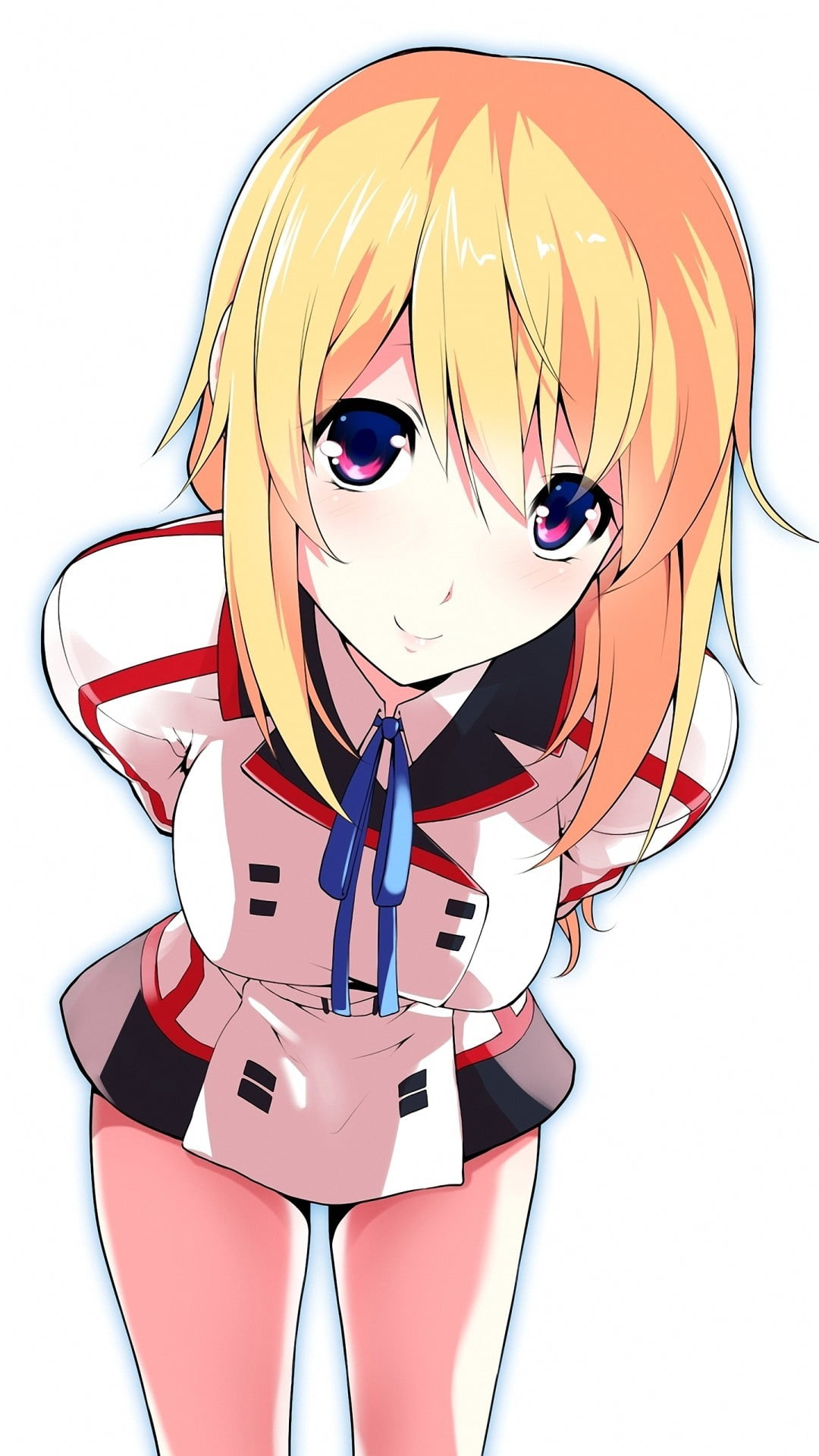 Dunois Charlotte, people, anime girls, beautiful woman, teenager, portrait, 1080P, simple background, infinite, charlotte, human body part, lifestyles, Phone HD Wallpaper