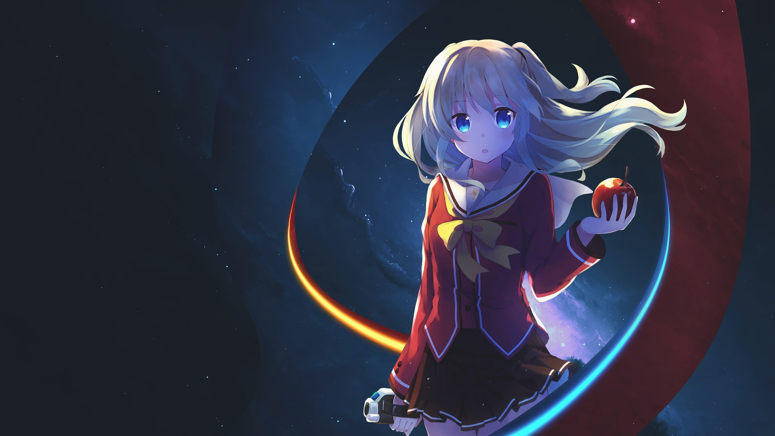 outdoors, nature, art and craft, Tomori Nao, star - space, sea, blue, anime girls, creativity, craft, night, no people, water, representation, beauty in nature, HD Wallpaper