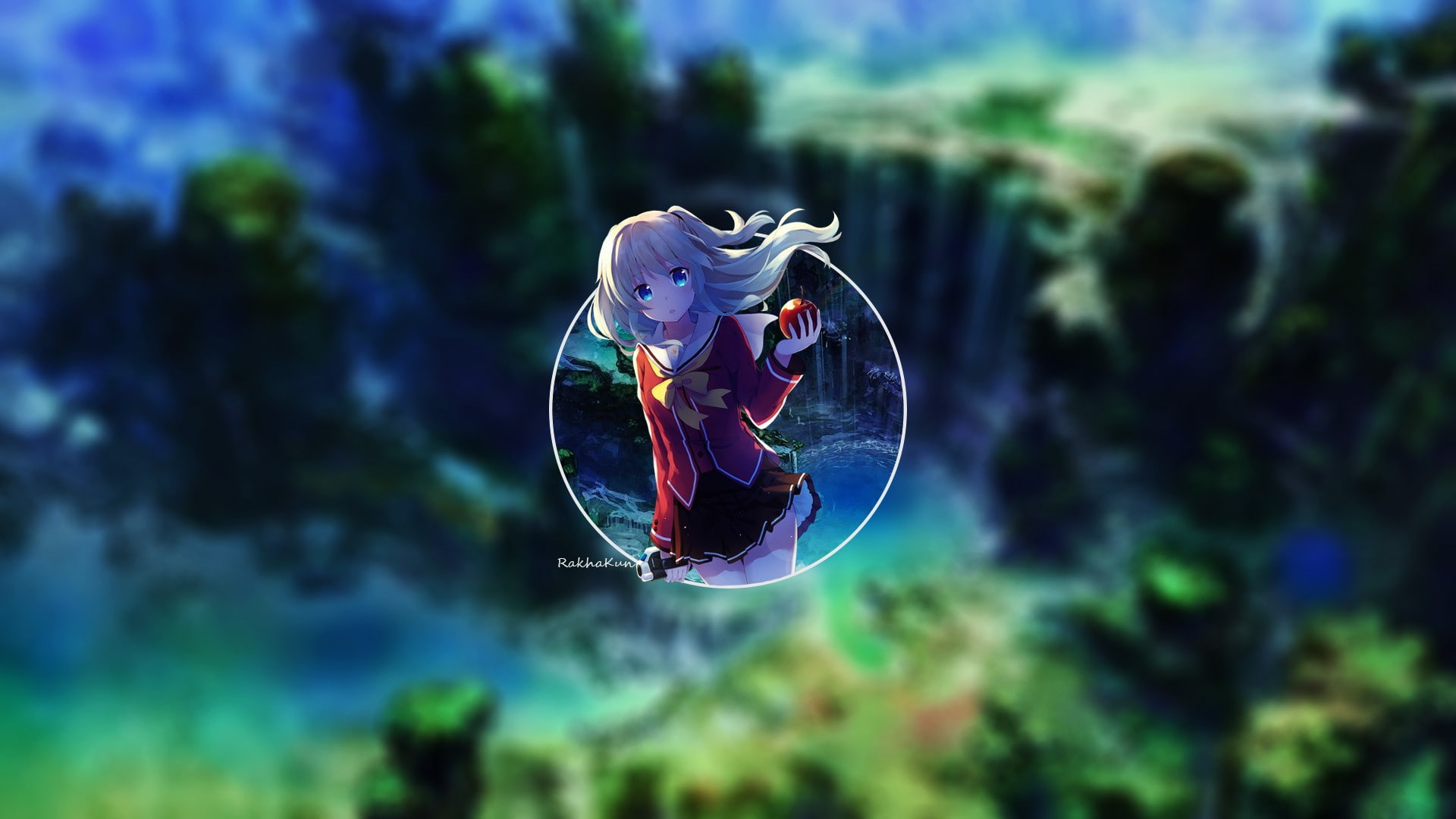 1080P, anime girls, fragility, Tomori Nao, long hair, outdoors, Charlotte (anime), plant, animal, animal themes, no people, mid-air, transparent, glass - material, HD Wallpaper