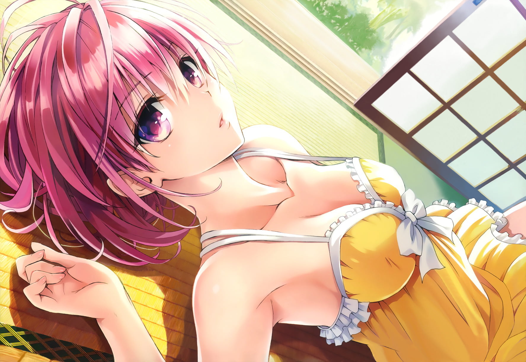 young adult, hairstyle, indoors, portrait, lifestyles, leisure activity, To Love-Ru, women, Girl, beautiful woman, 720P, day, real people, Momo Velia Deviluke, HD Wallpaper