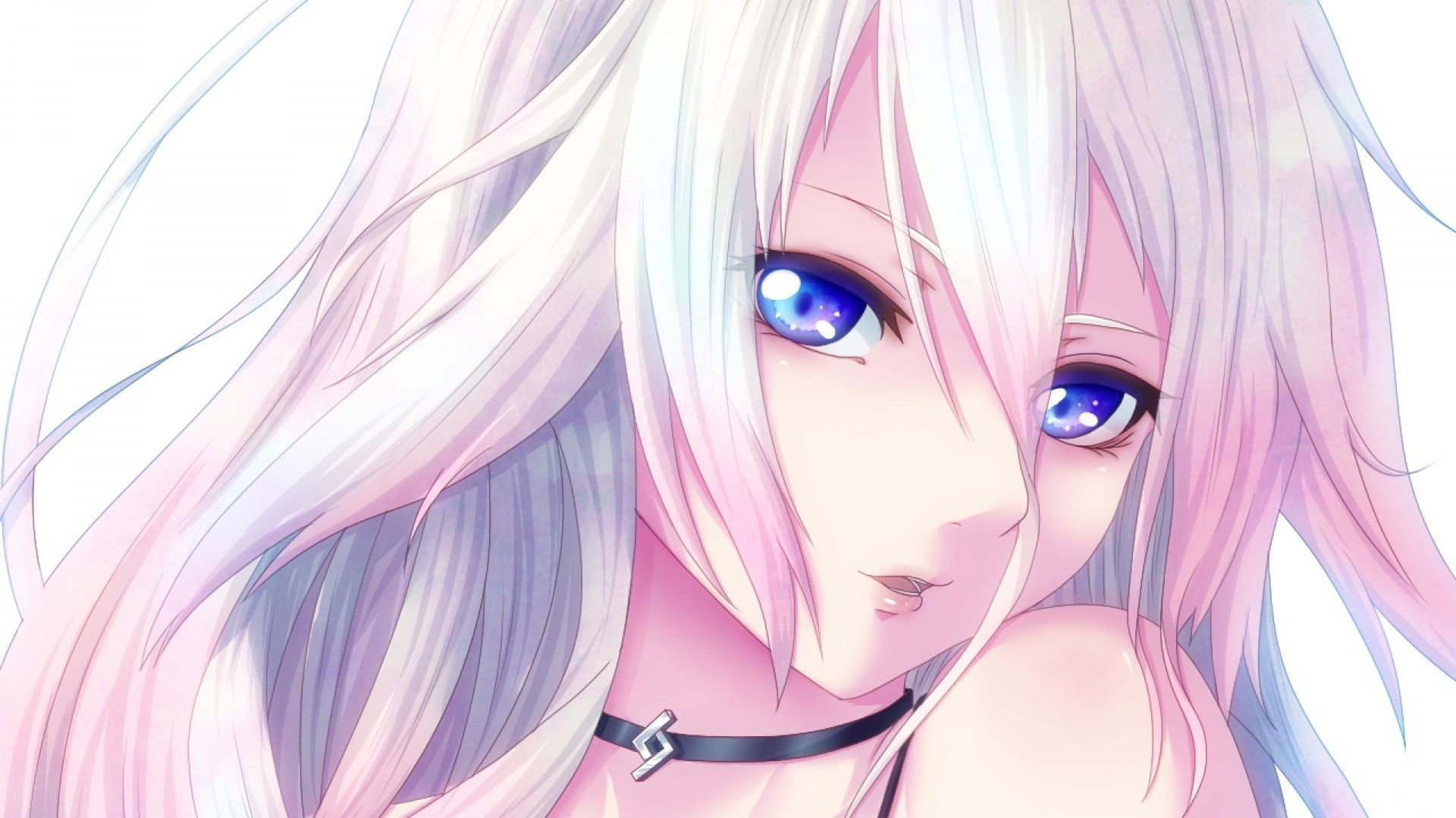young women, anime, long hair, beauty, IA (Vocaloid), adult, pink hair, human face, 1080P, beautiful woman, looking at camera, make-up, anime girls, headshot, HD Wallpaper