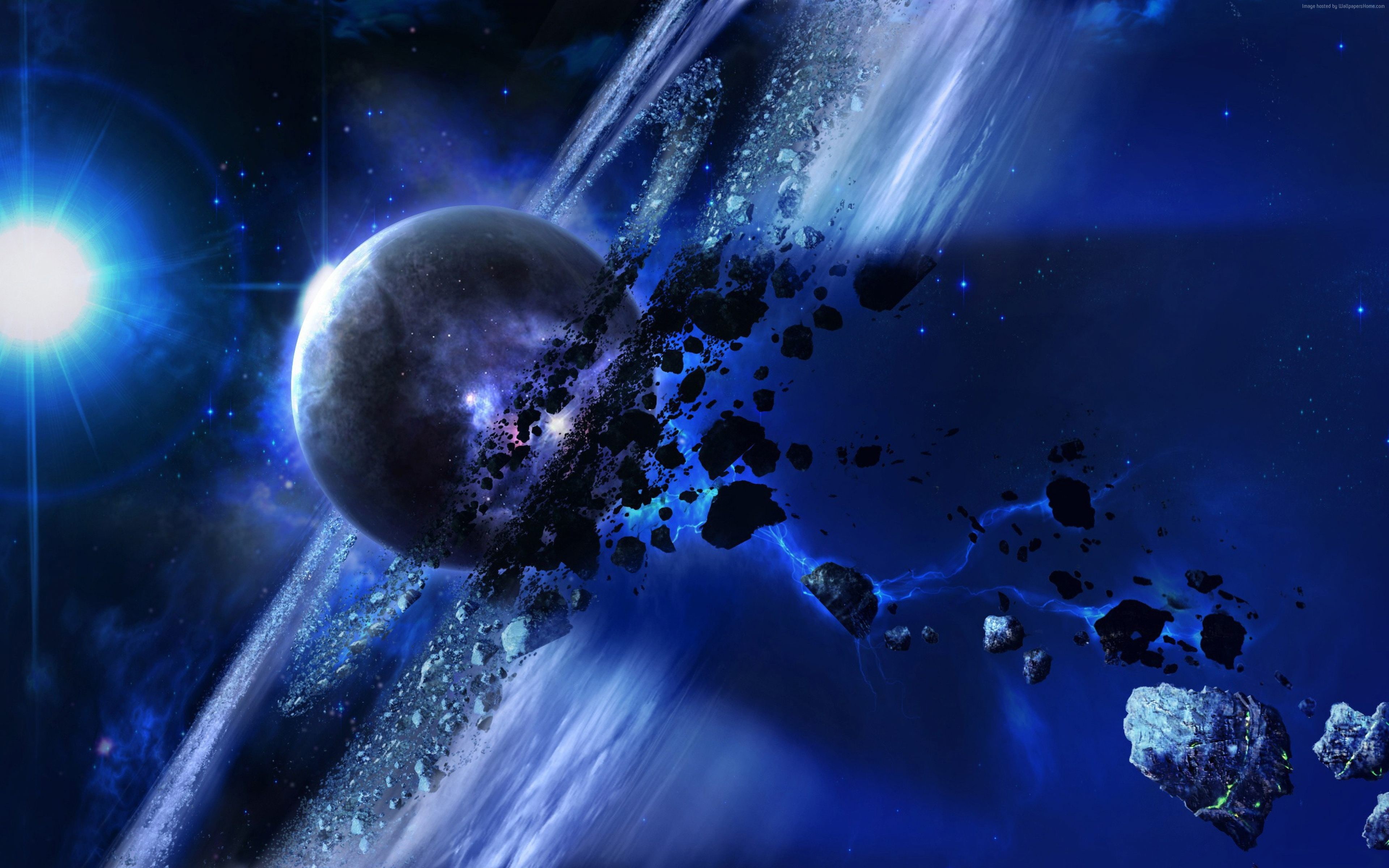 meteorites, 4K, planet, 4k, stars, HD Wallpaper
