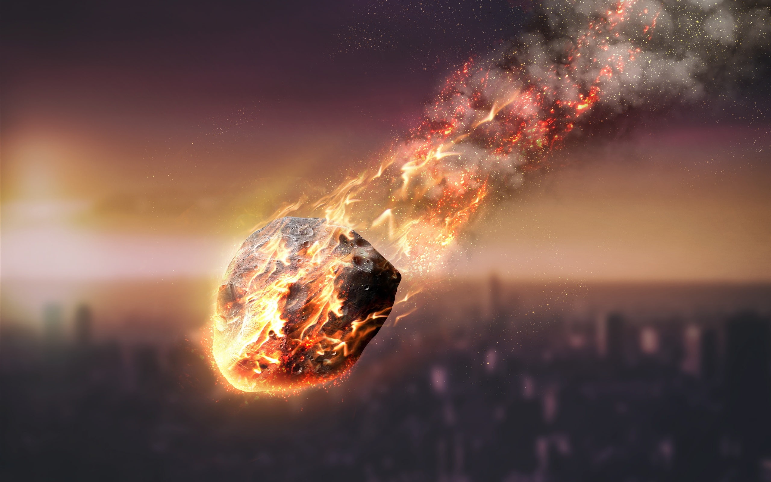 2K, Sky, Meteorite, Fire, Friction, HD Wallpaper
