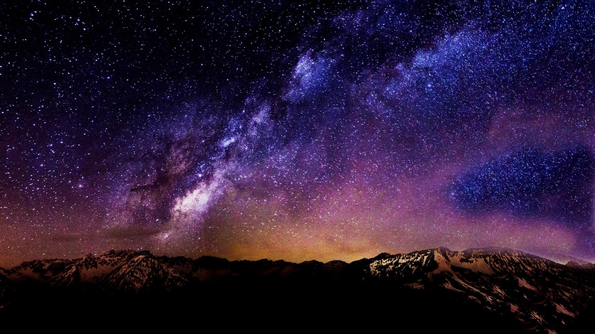 Starry Night, mountain, astronomy, galaxy, star, idyllic, comet, nature, no people, majestic, tranquil scene, Shooting Stars, scenics - nature, star field, HD Wallpaper