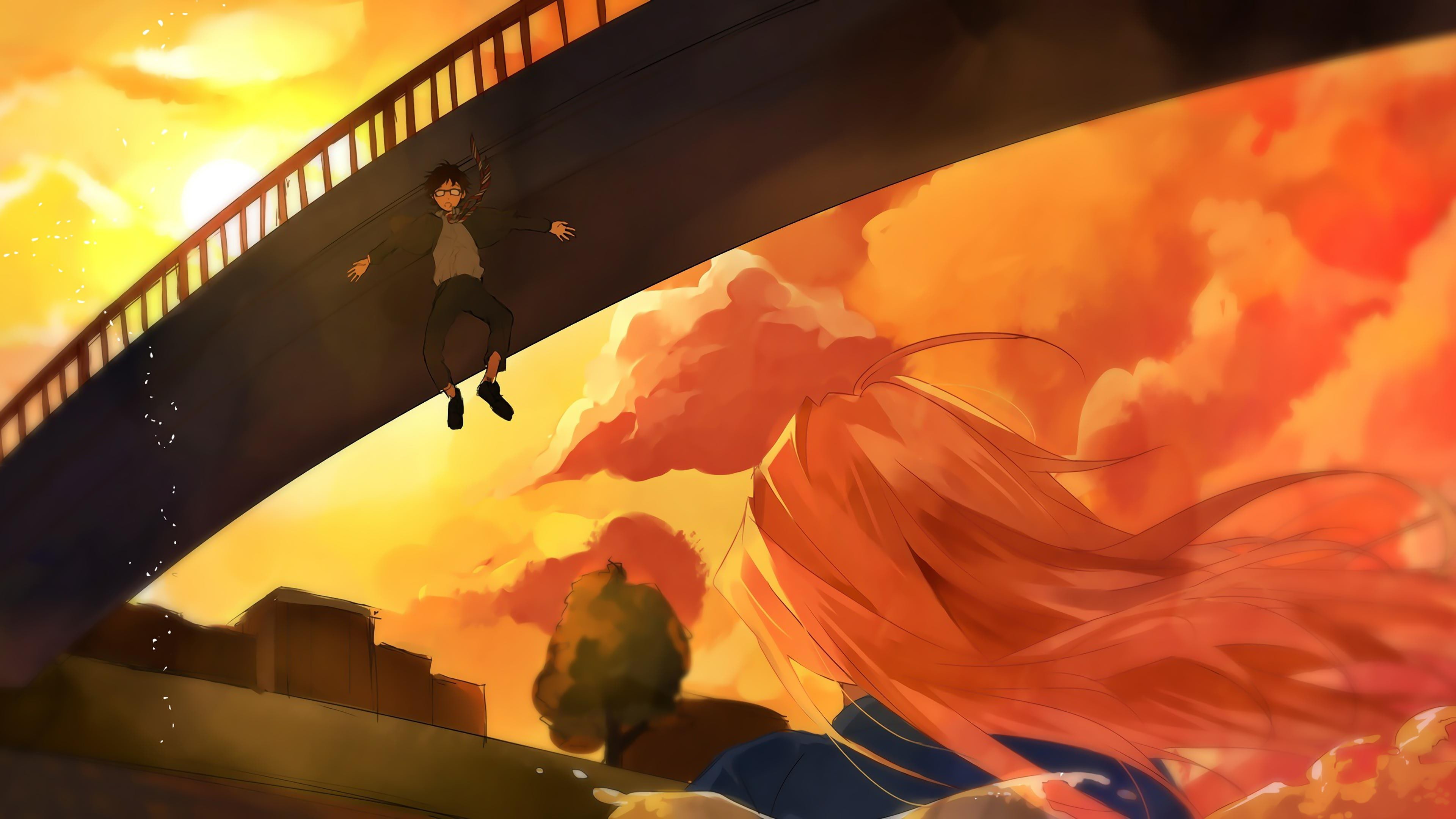 sunset, no people, close-up, building exterior, cloud - sky, flowering plant, Shigatsu wa Kimi no Uso, nature, sunlight, Arima Kousei, plant, outdoors, HD Wallpaper
