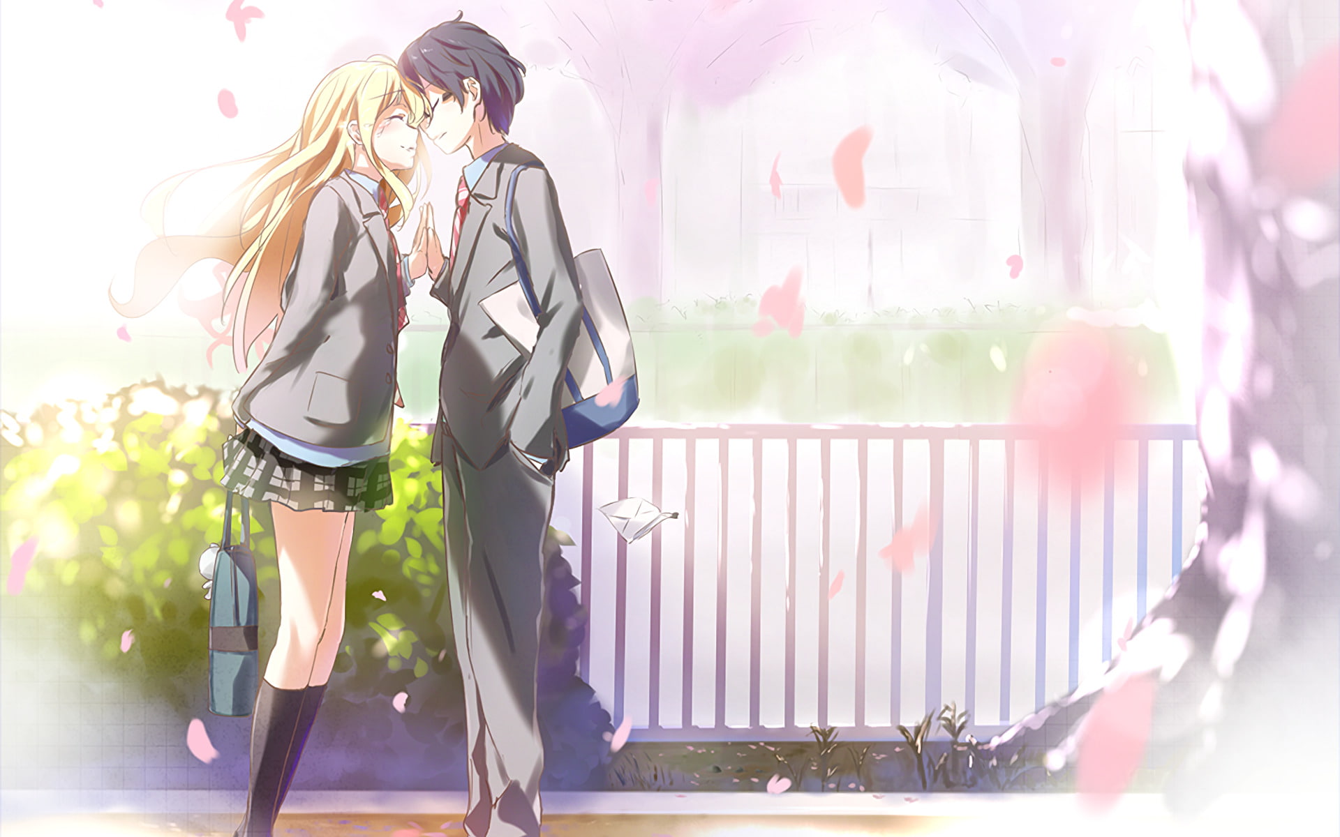 Anime, 1080P, Your Lie in April, Kousei Arima, Kaori Miyazono, HD Wallpaper