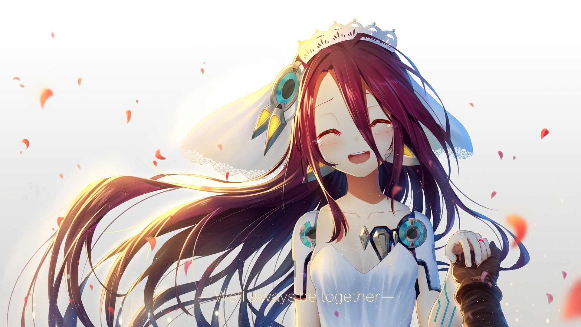 1080P, Girl, Blush, Smile, Tears, Shuvi Dola, Long Hair, No Game No Life, Anime, Cyborg, HD Wallpaper