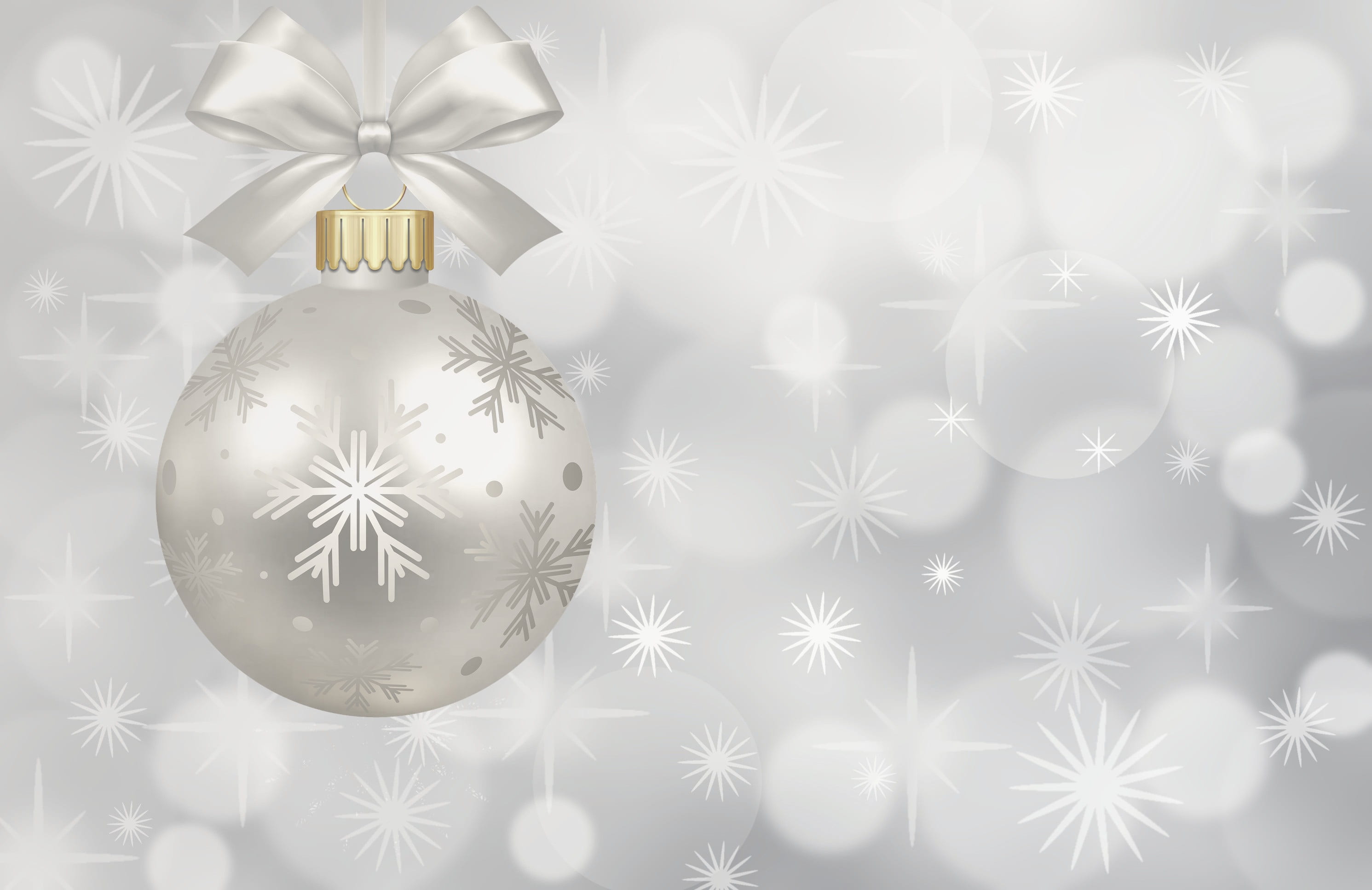 no people, ball, 2K, star shape, map, shape, greeting card, celebration, snowflakes, holiday - event, holiday, bokeh, christmas bauble, winter, print, HD Wallpaper