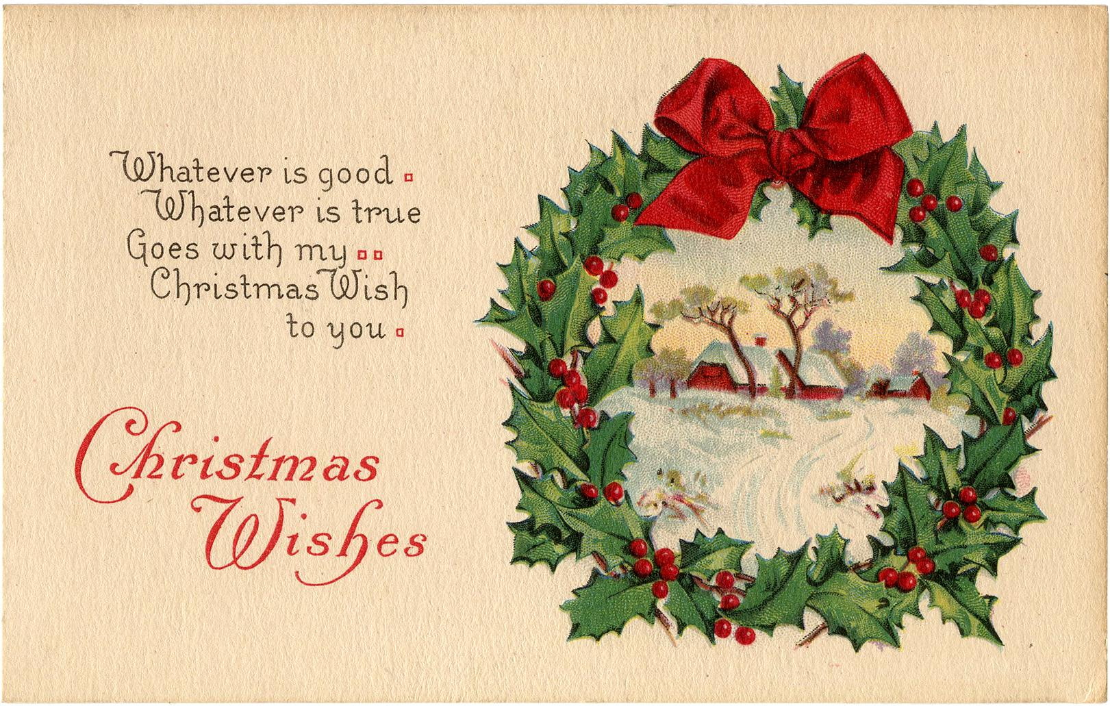 vintage, wreath, card, christmas, 720P, HD Wallpaper