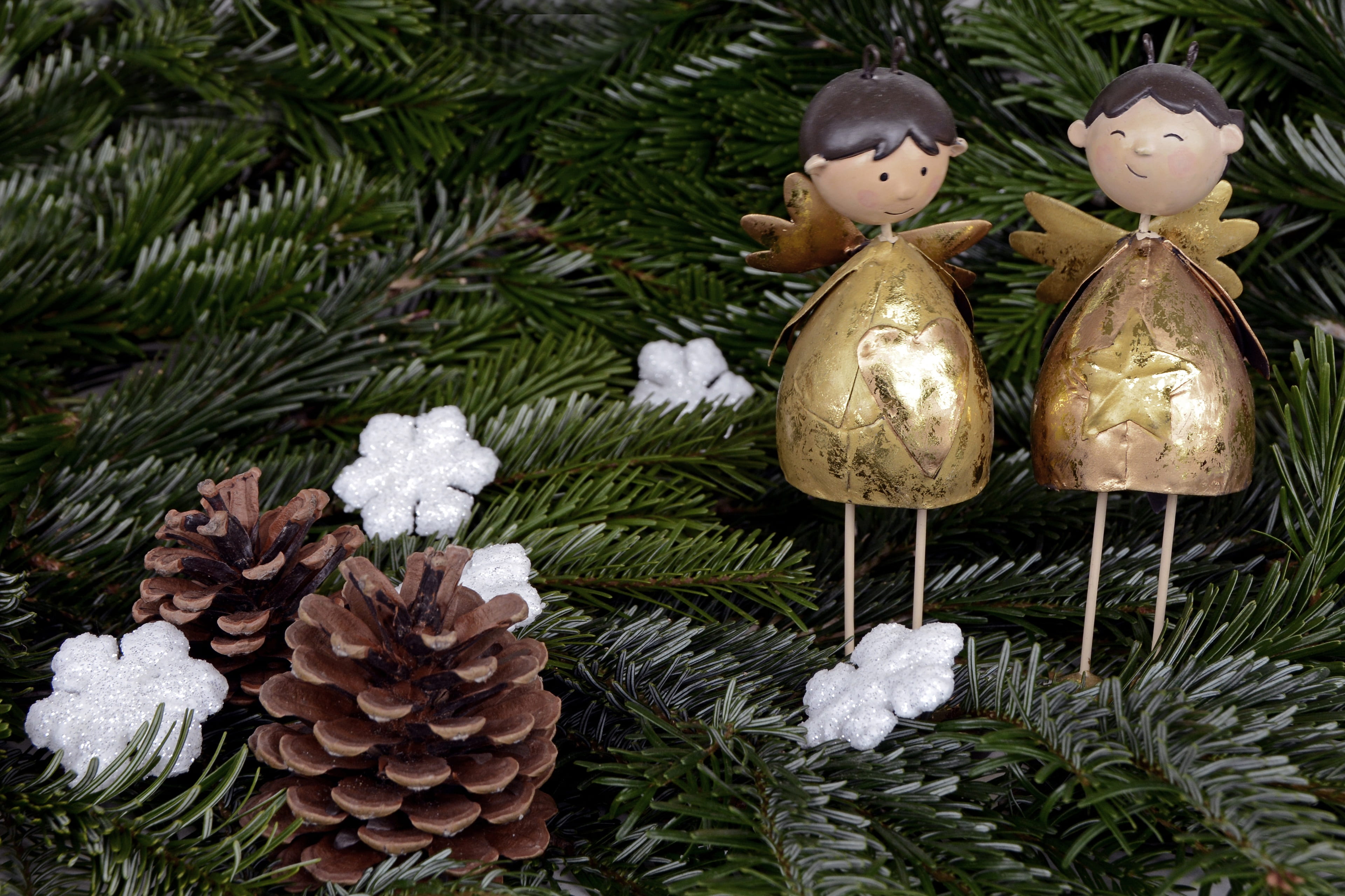 festival, christmas tree, feast of love, decoration, guardian angel, greeting card, heart, wing, coniferous tree, art and craft, christmas time, snow, christmas images, HD Wallpaper