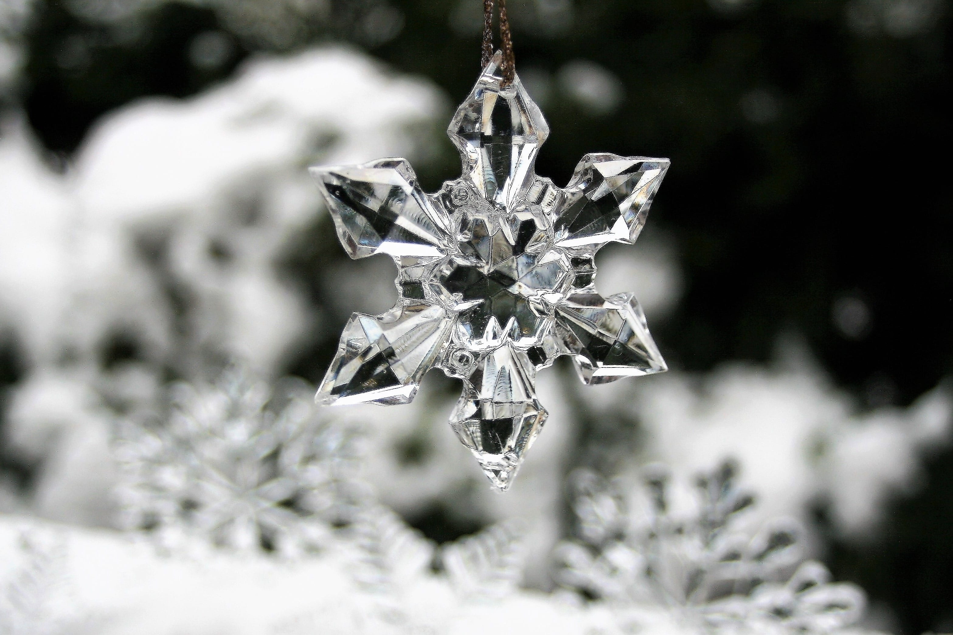 the background, cold temperature, crystal, transparent, close-up, christmas, seasons of the year, no people, beauty in nature, closeup, celebration, outdoors, HD Wallpaper