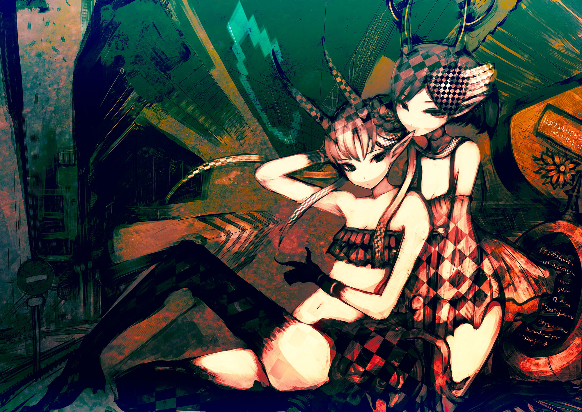 high angle view, bone, sitting, skeleton, animal wildlife, art and craft, human skeleton, nature, anime girls, 1080P, C: The Money of Soul and Possibility Control, HD Wallpaper