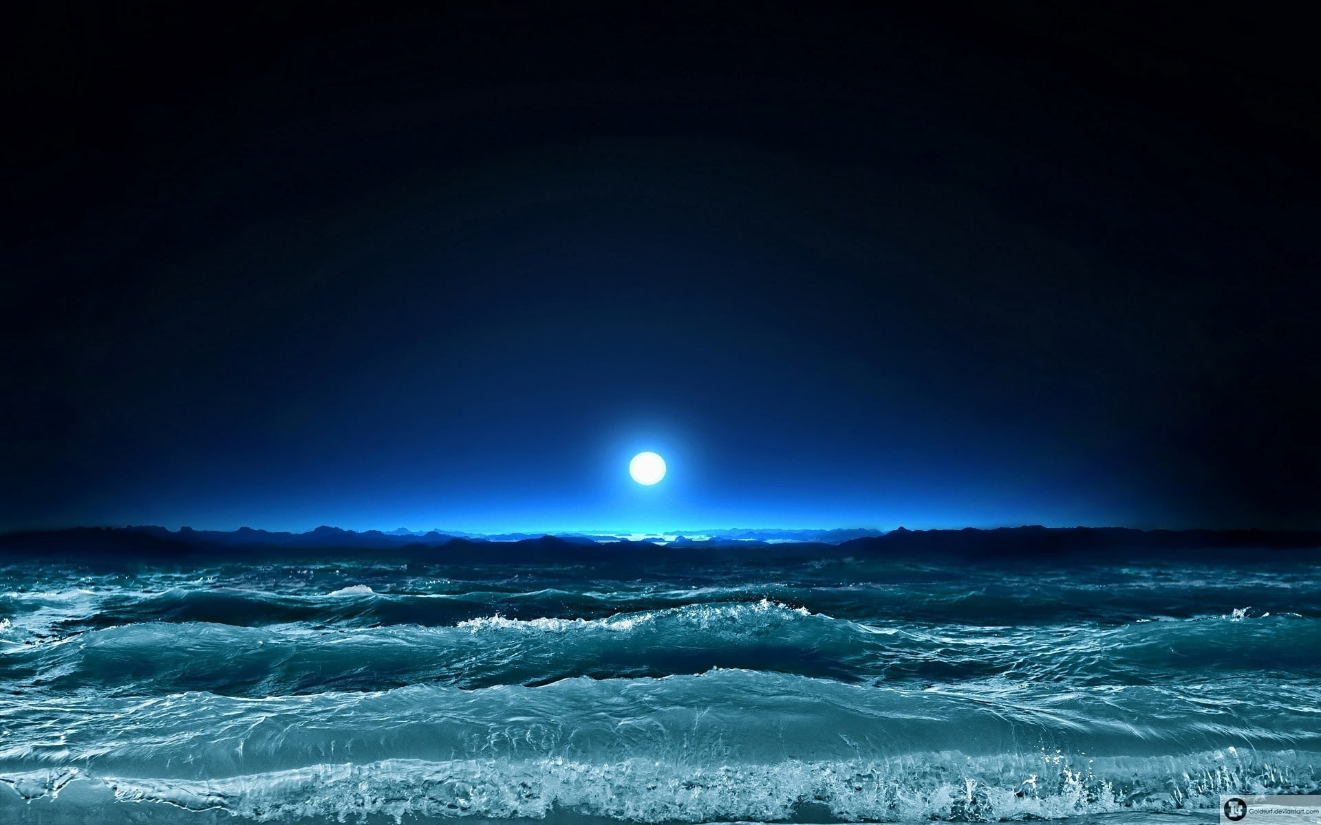 blue, waves, scenics - nature, cloud - Sky, backgrounds, horizon, wave, art, nature, environment, dusk, tranquil Scene, sunlight, 1080P, light - Natural Phenomenon, HD Wallpaper